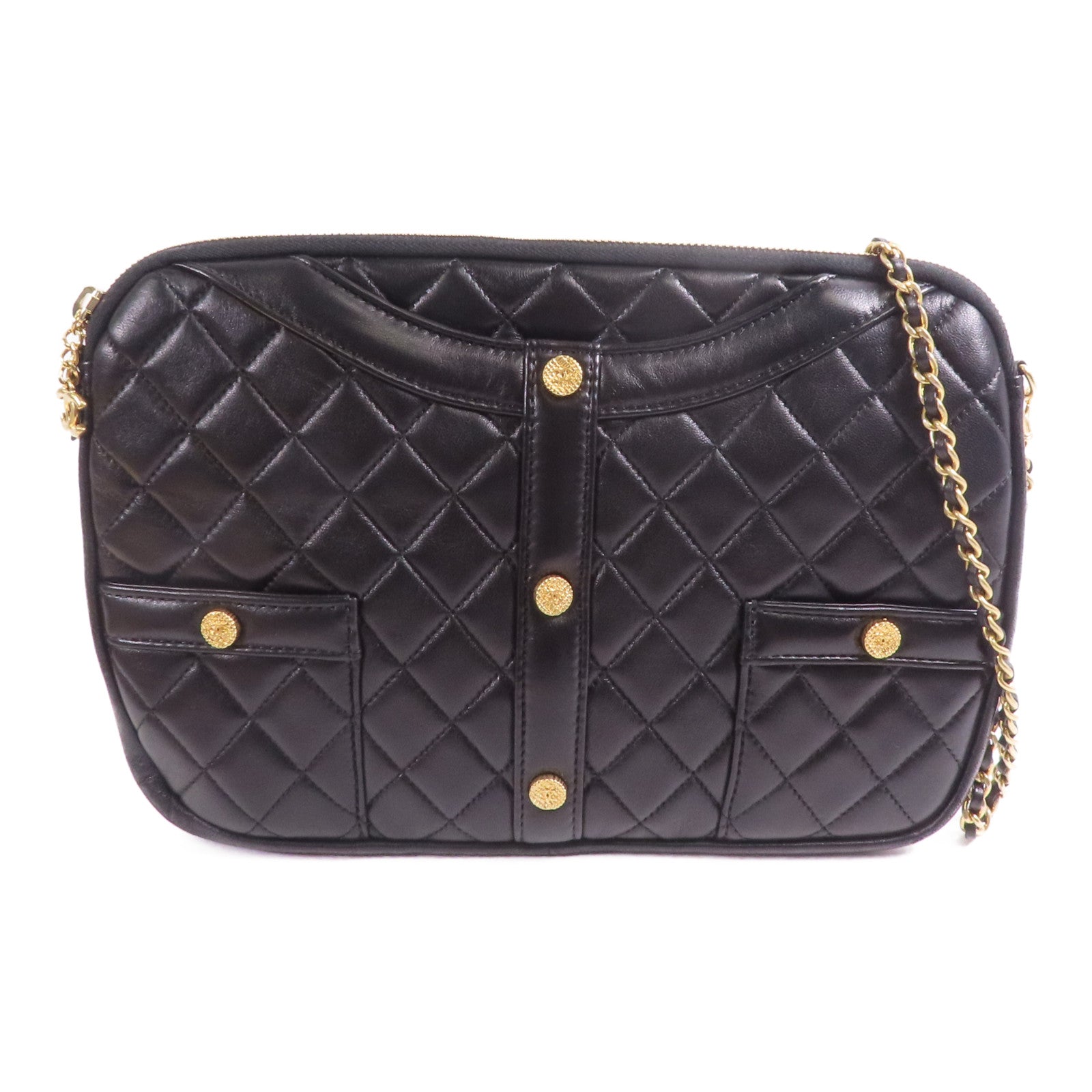 CHANEL 羊皮皮革Chain Shoulder Bag金扣肩背袋