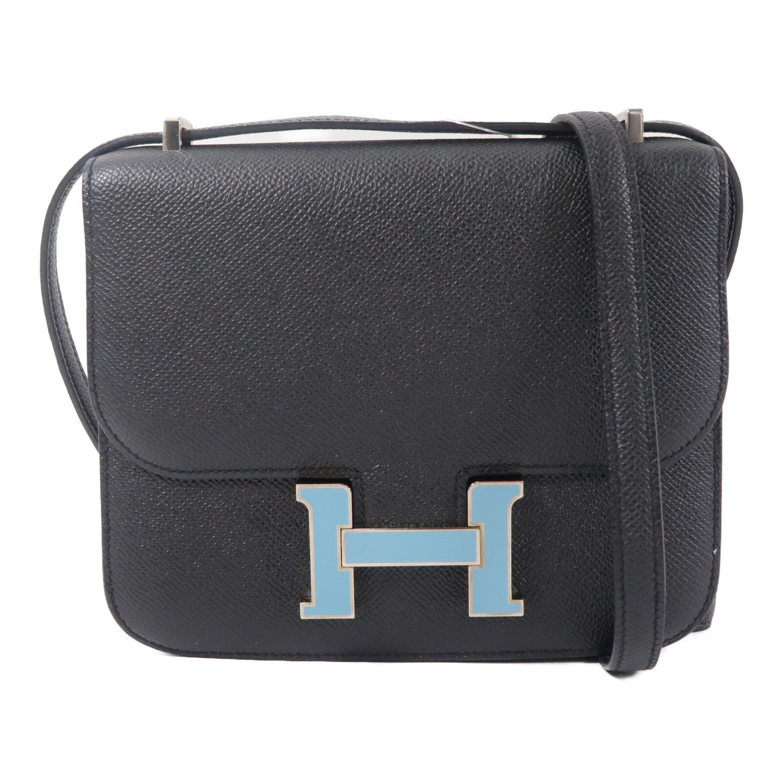 HERMES Epsom皮革Constance Mini肩背袋Noir