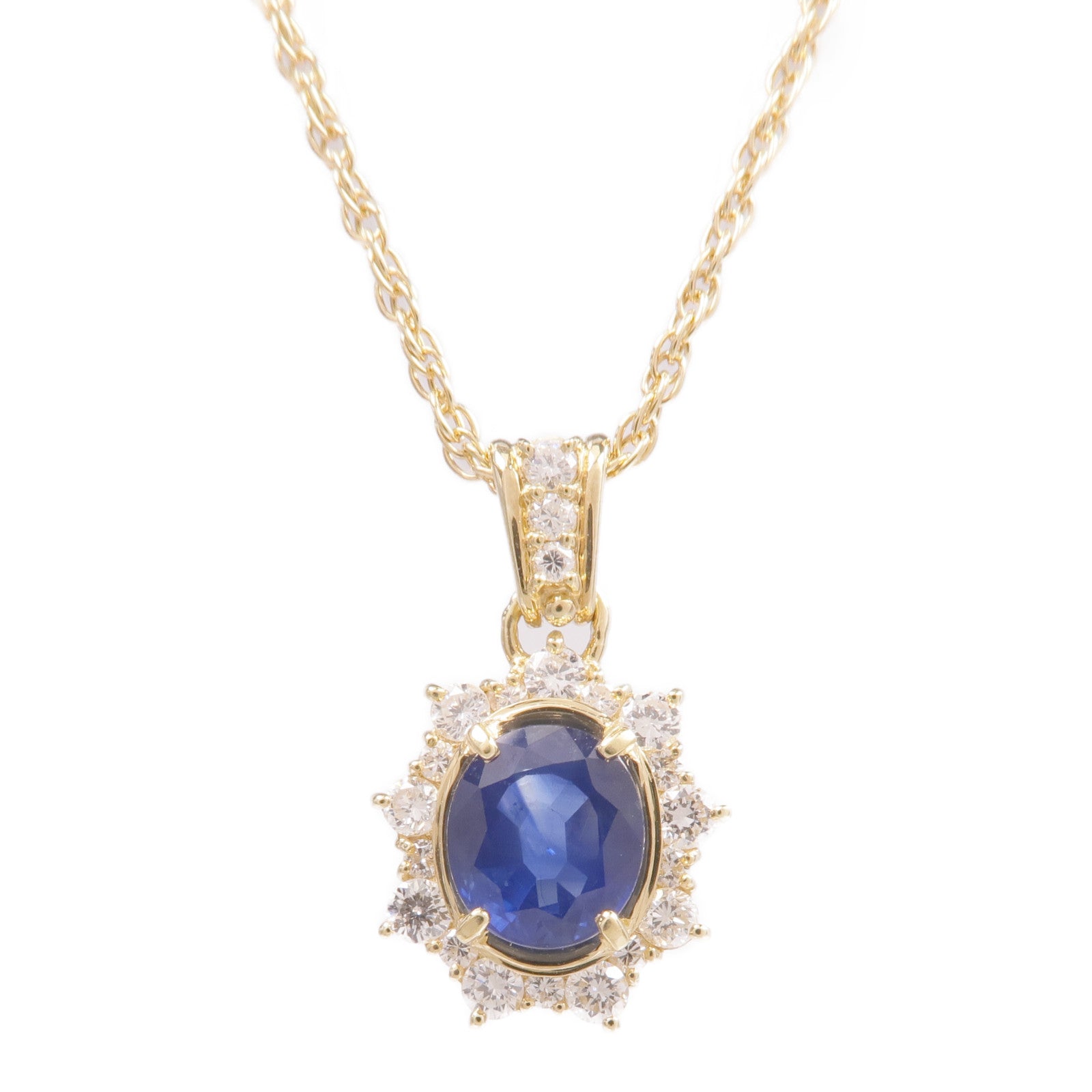 JEWELRY 18K黃金Sapphire Diamond Necklace藍寶石/鑽石項鍊