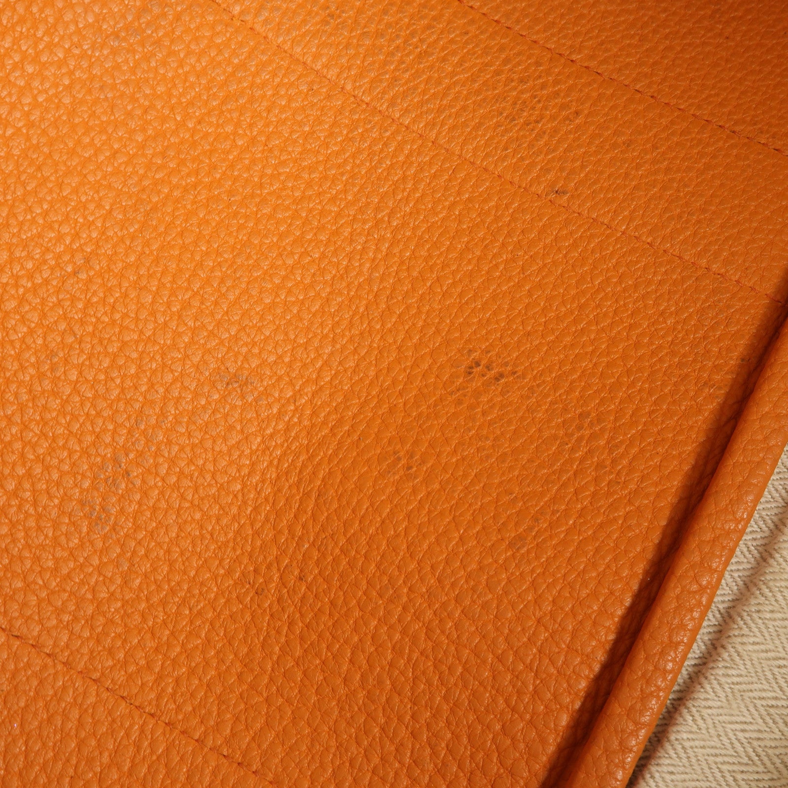 HERMES Negonda皮革Garden Party PM銀扣手挽袋Orange