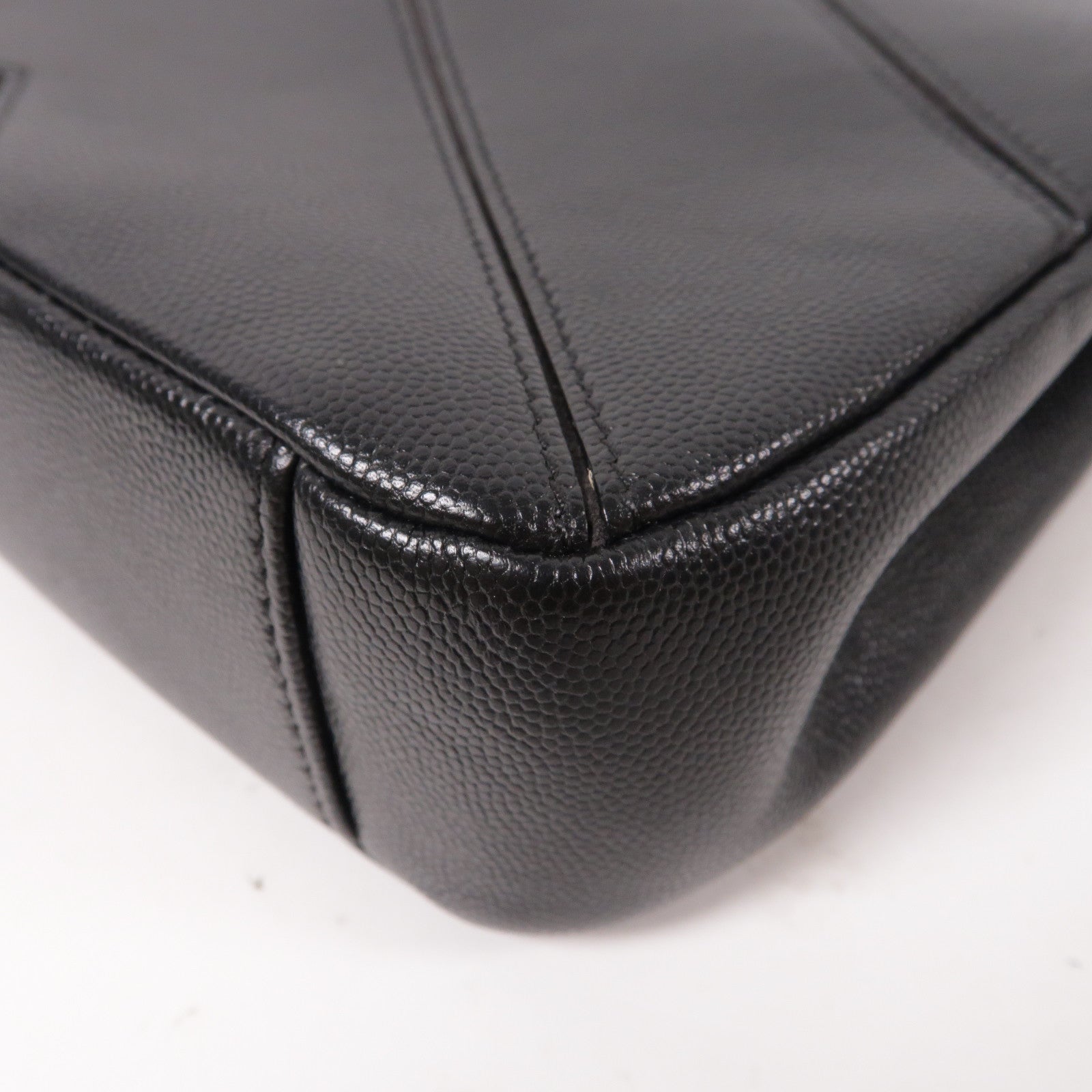 CHANEL 菱格牛皮皮革Chain Shoulder Bag銀扣鏈帶肩背袋黑色