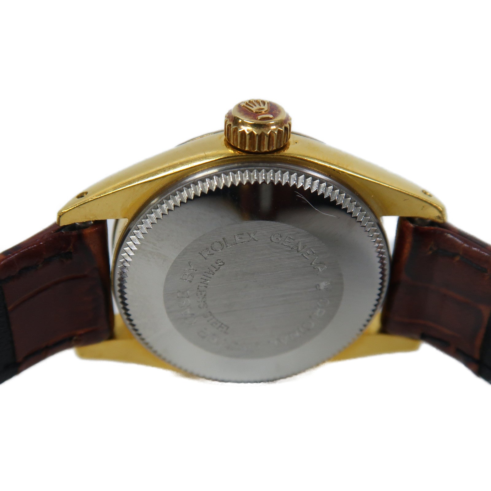 TUDOR 【激減優惠】Princess Oysterdate皮革/18K黃金手錶自動機芯金色