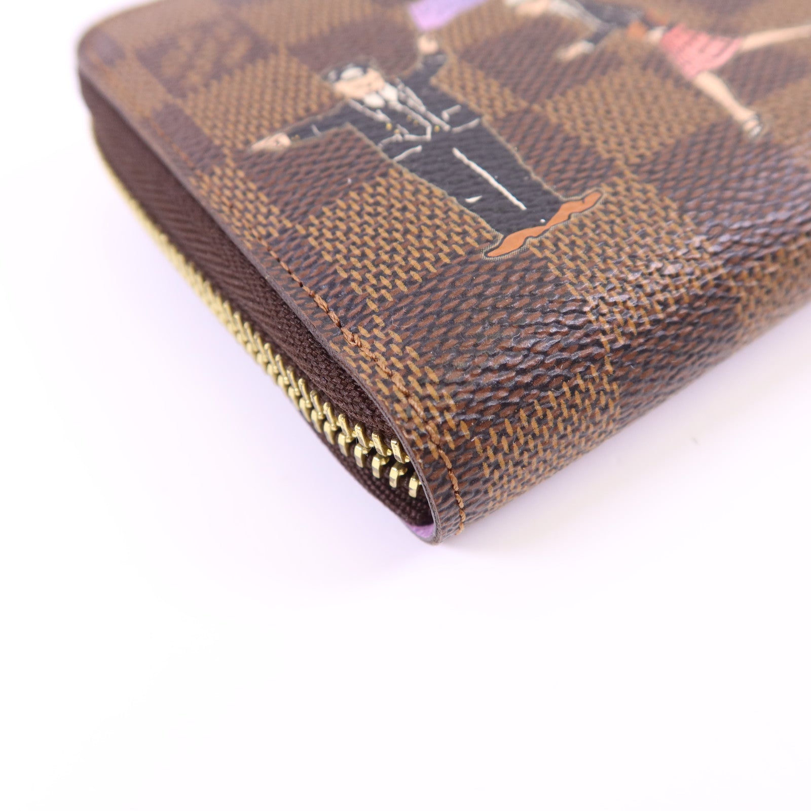 LOUIS VUITTON Damier Ebene Zippy Wallet金扣長錢包