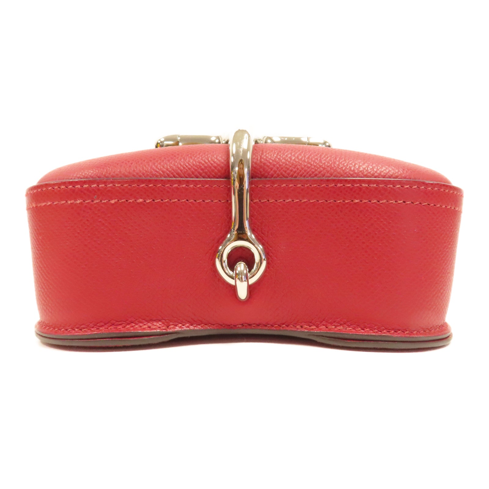 HERMES 【激減優惠】Epsom皮革Della Cavalleria Mini Bag銀扣肩背袋K1 Rouge Grenat石榴紅色