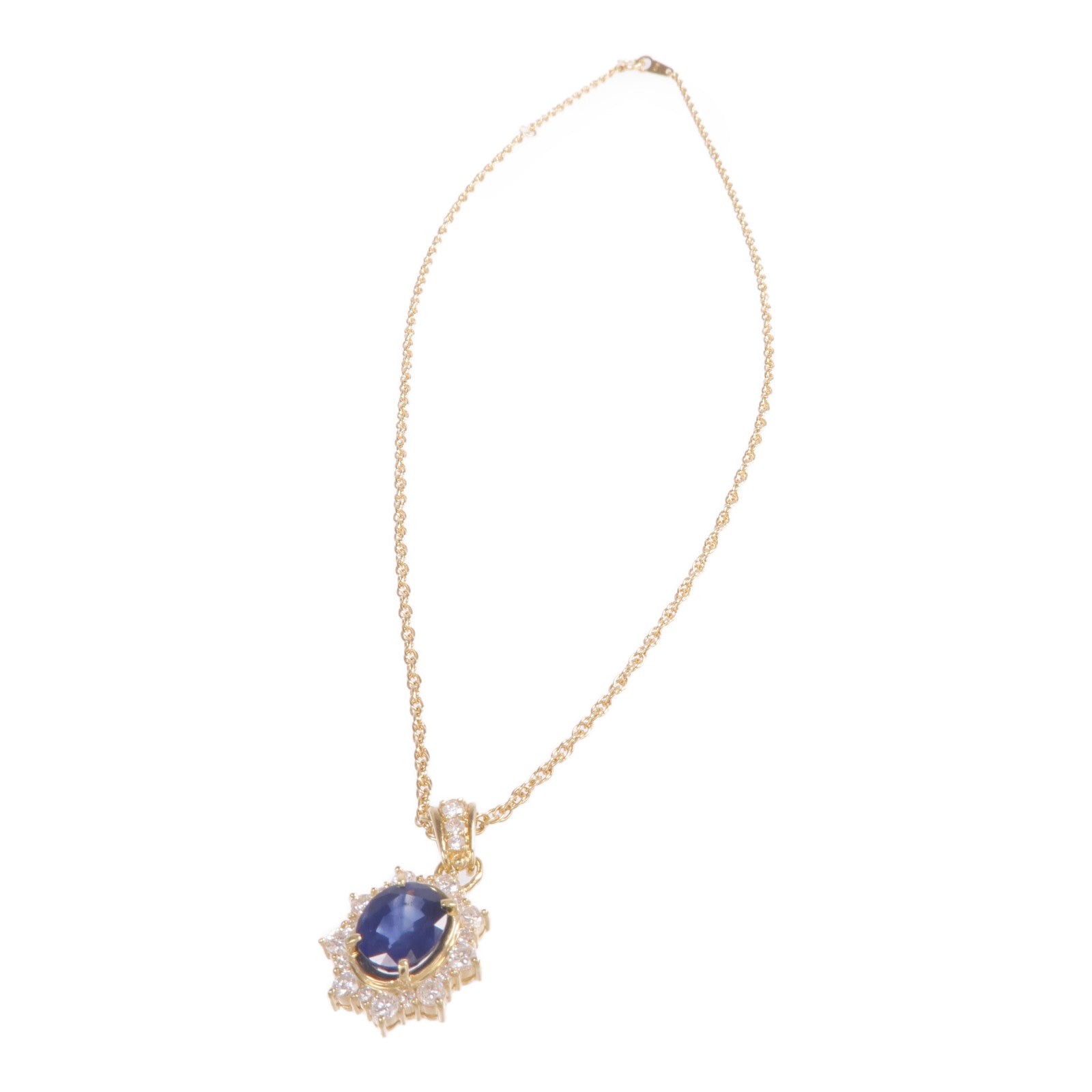 JEWELRY 18K黃金Sapphire Diamond Necklace藍寶石/鑽石項鍊