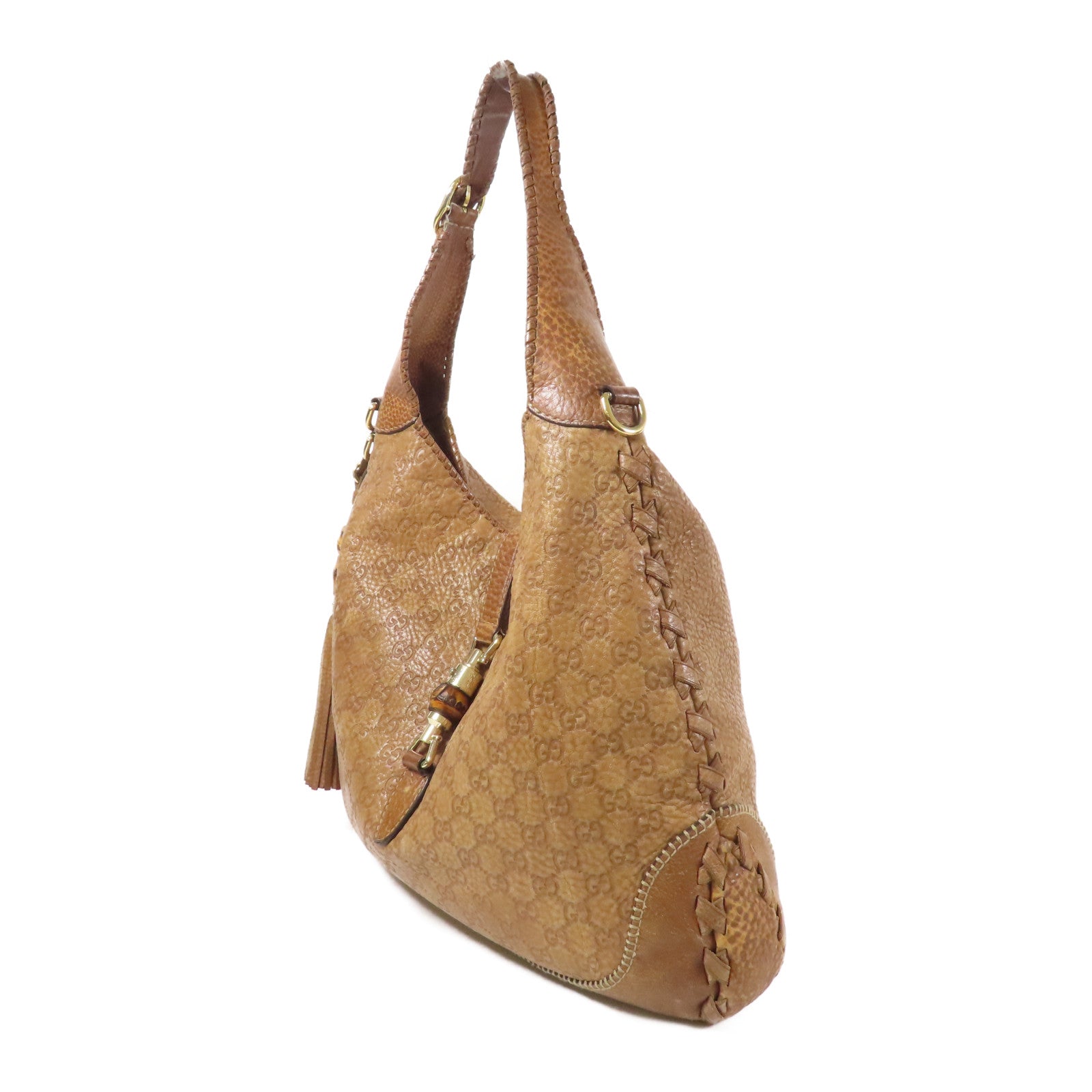 GUCCI 皮革Shoulder Bag金扣手挽肩背兩用袋