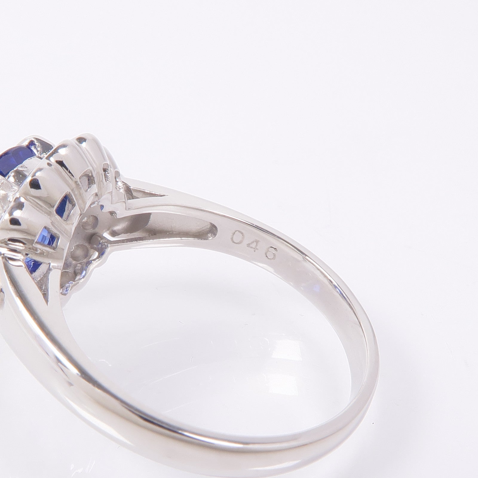 JEWELRY 【激減優惠】PT900鉑金Sapphire/Diamond Ring藍寶石/鑽石戒指US#6