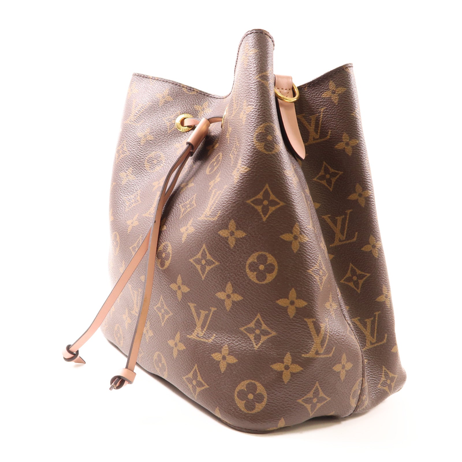LOUIS VUITTON Monogram Neo Noe金扣手挽肩背兩用袋棕色/粉紅色