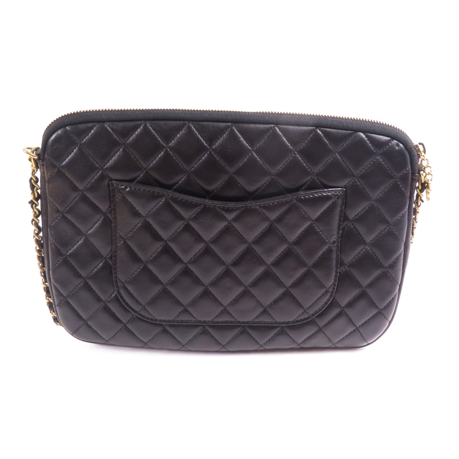 CHANEL 羊皮皮革Chain Shoulder Bag金扣肩背袋