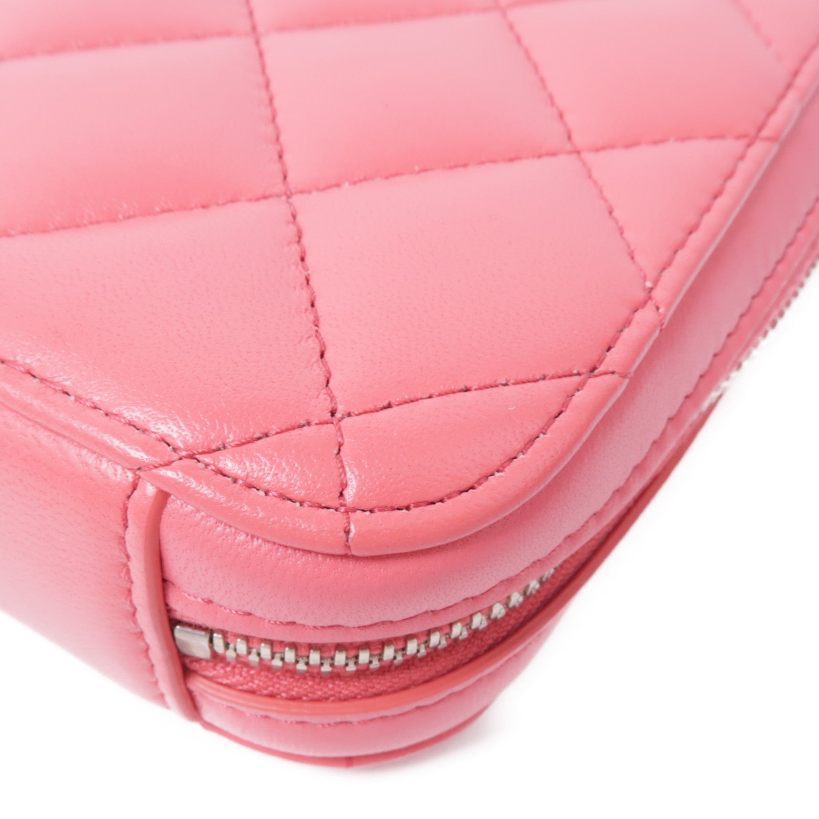 CHANEL 羊皮皮革Phone Holder銀扣鏈帶肩背袋