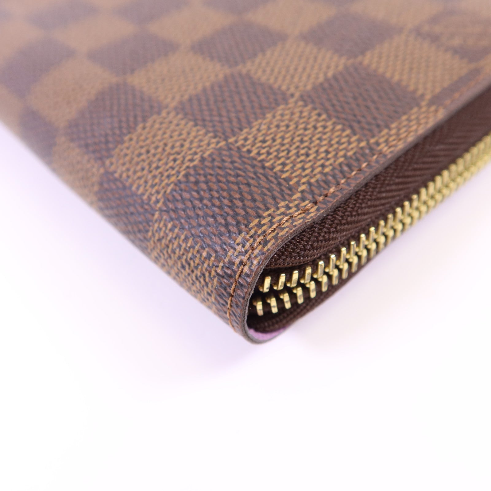LOUIS VUITTON Damier Ebene Zippy Wallet金扣長錢包