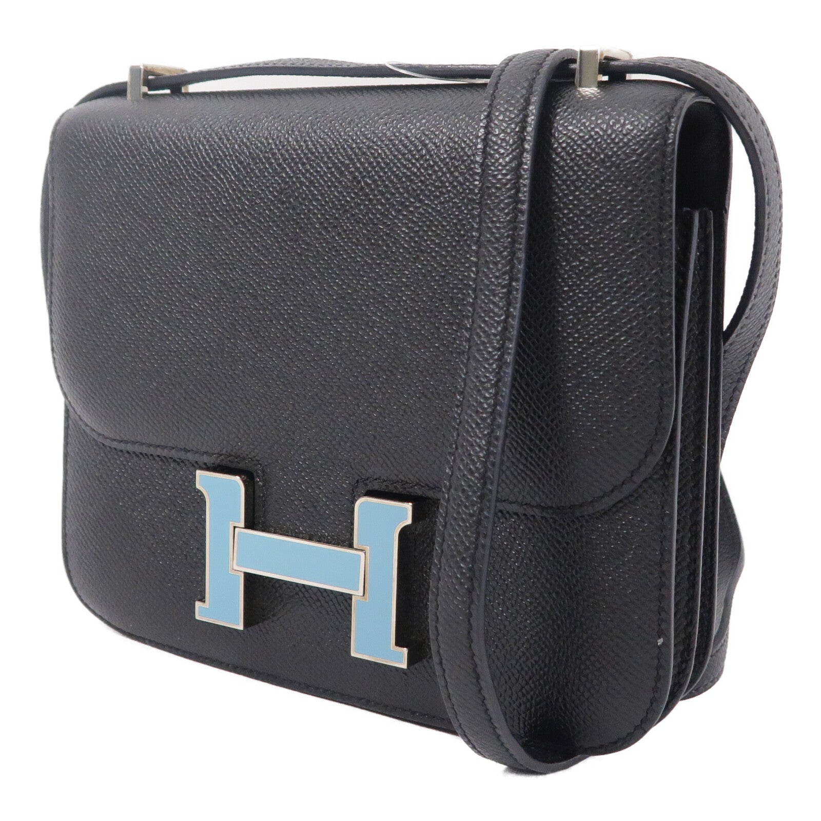 HERMES Epsom皮革Constance Mini肩背袋Noir