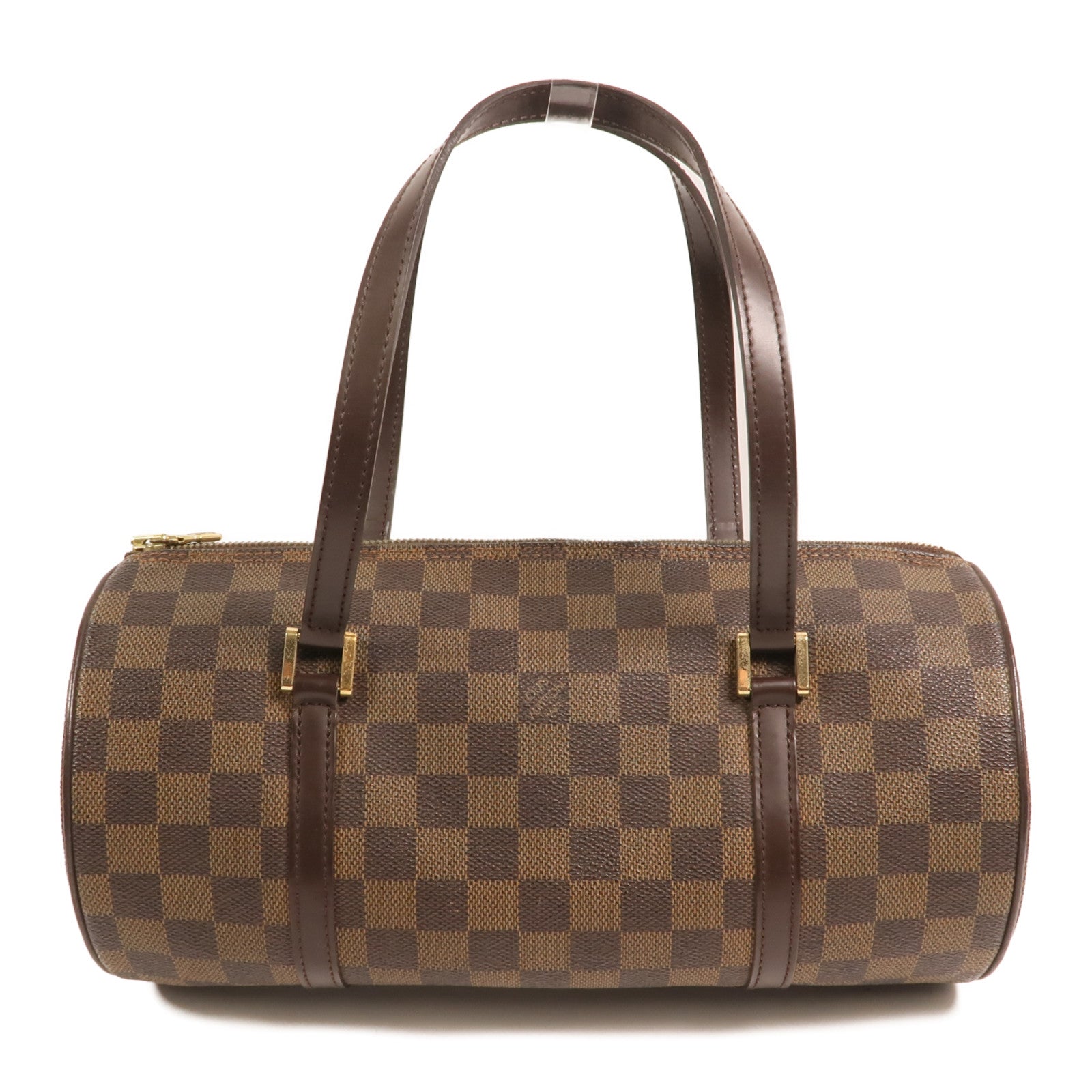 LOUIS VUITTON Damier Papillon 30金扣手挽袋