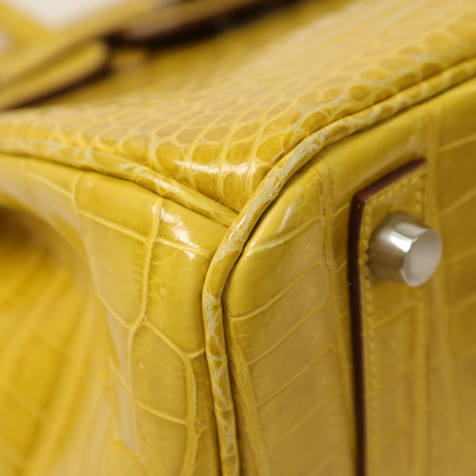 HERMES 鱷魚皮革Birkin 30手挽袋Jaune Ambre