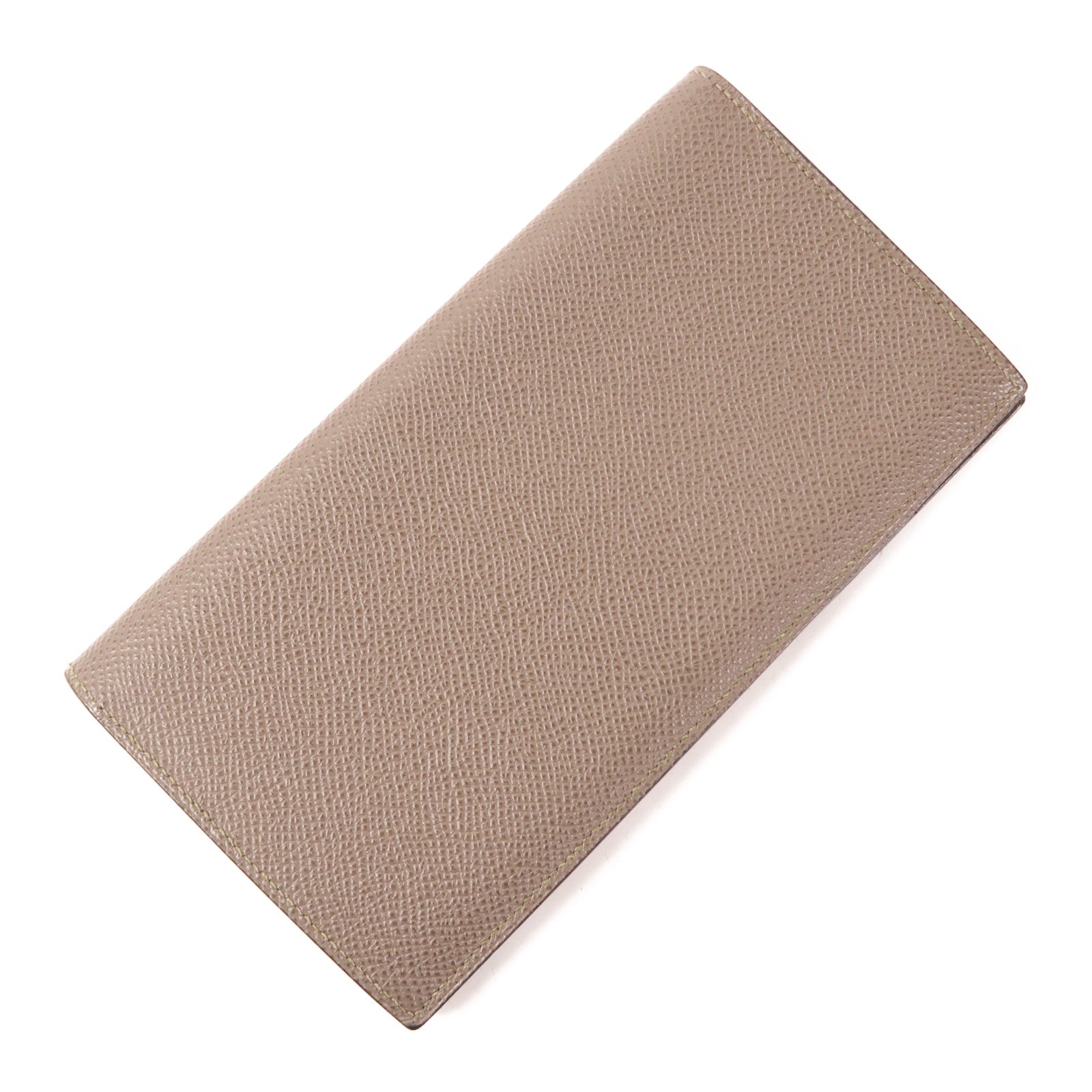 HERMES Epsom皮革Fleming Long Wallet長錢包Etoupe大象灰