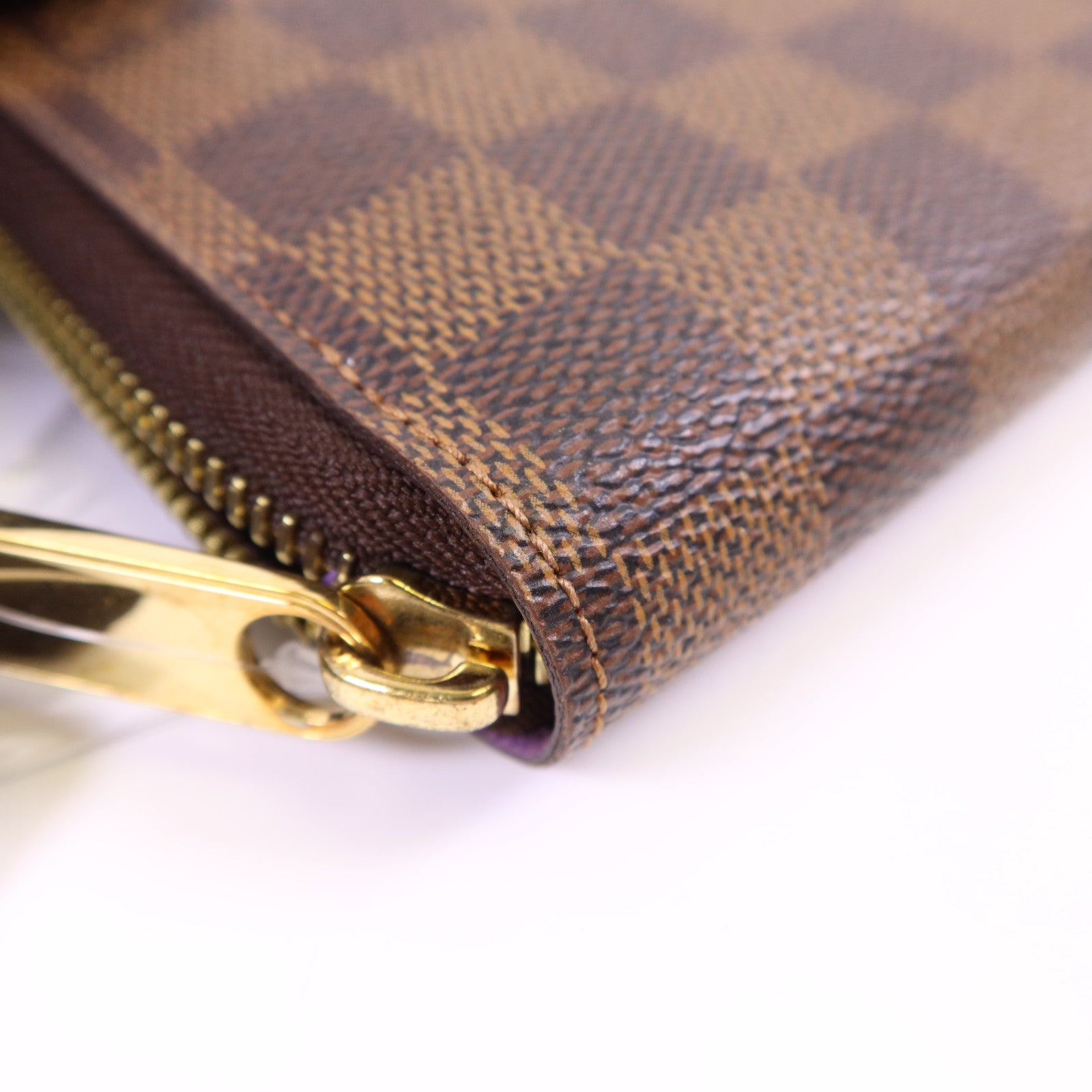 LOUIS VUITTON Damier Ebene Zippy Wallet金扣長錢包