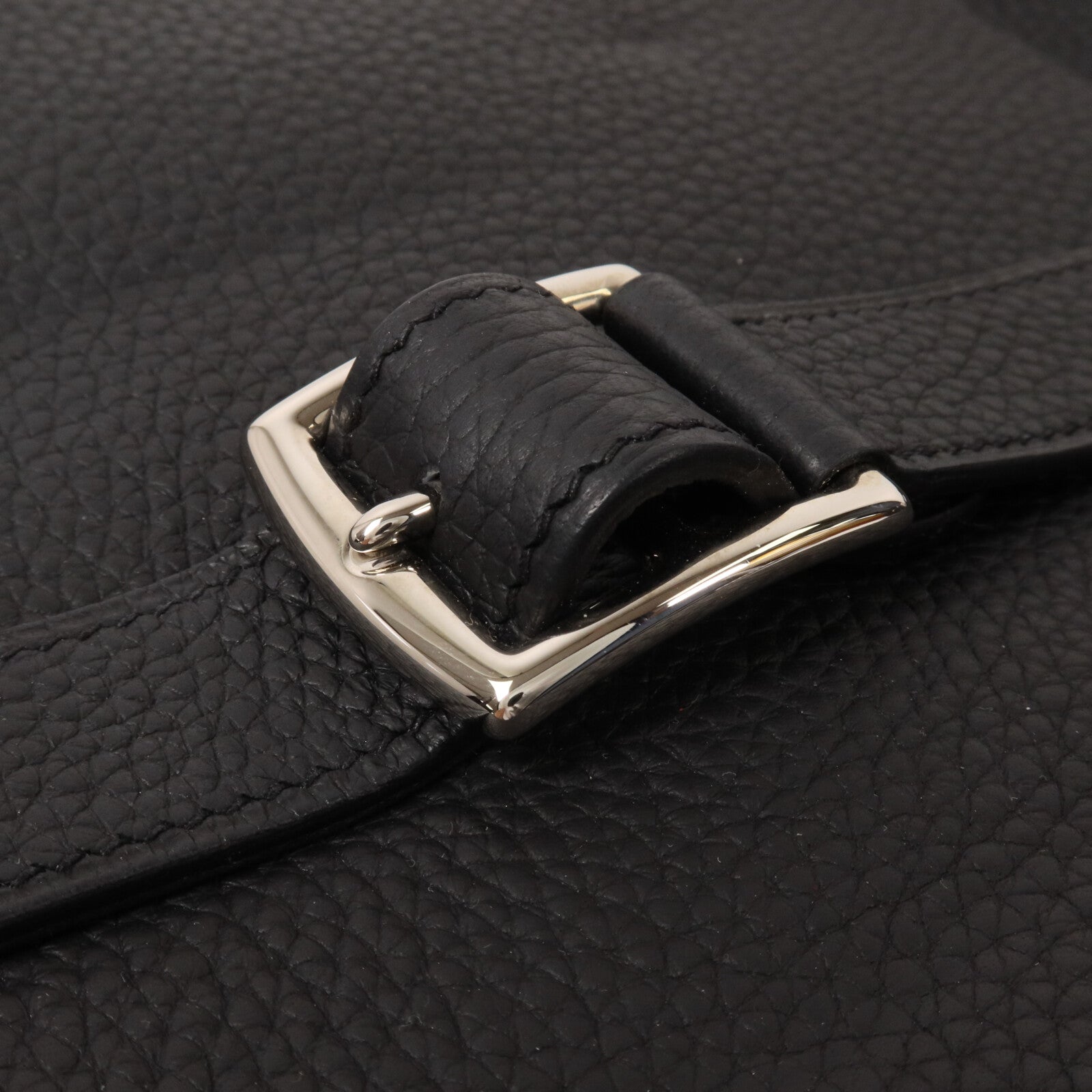HERMES Clemence皮革Halzan 31手挽肩背兩用袋Noir