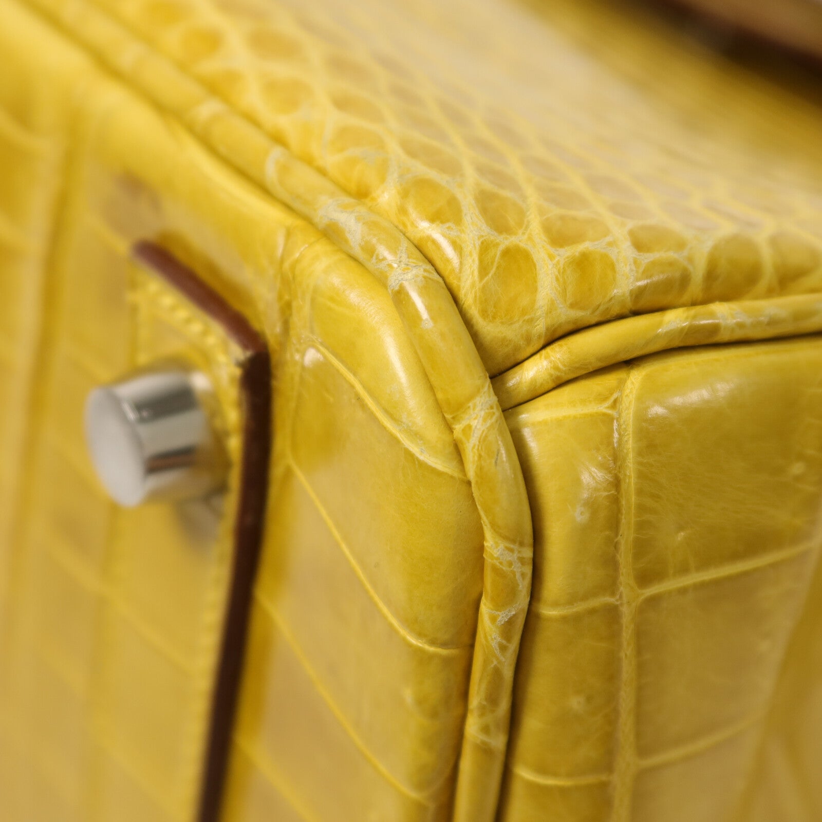 HERMES 鱷魚皮革Birkin 30手挽袋Jaune Ambre