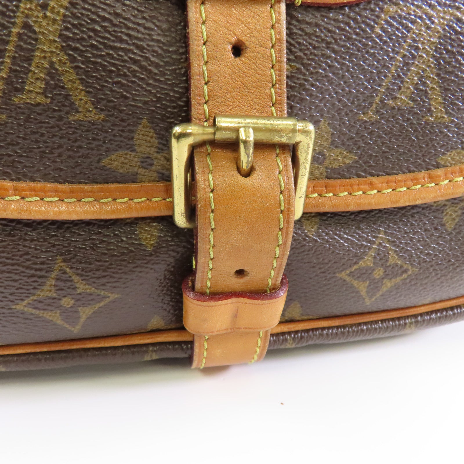 LOUIS VUITTON Monogram Saumur 30金扣肩背袋棕色