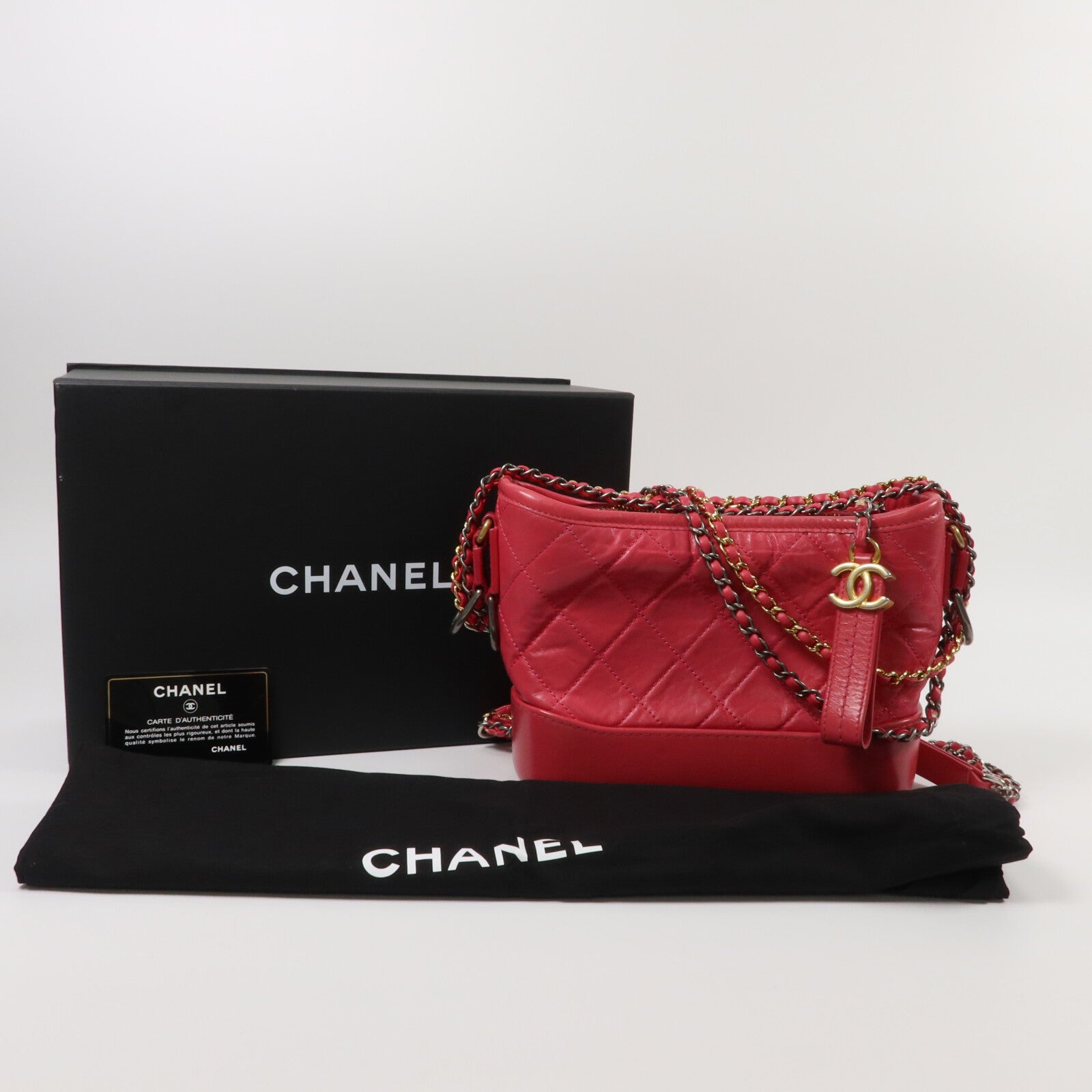 CHANEL 牛皮皮革Gabrielle Small鏈帶肩背袋