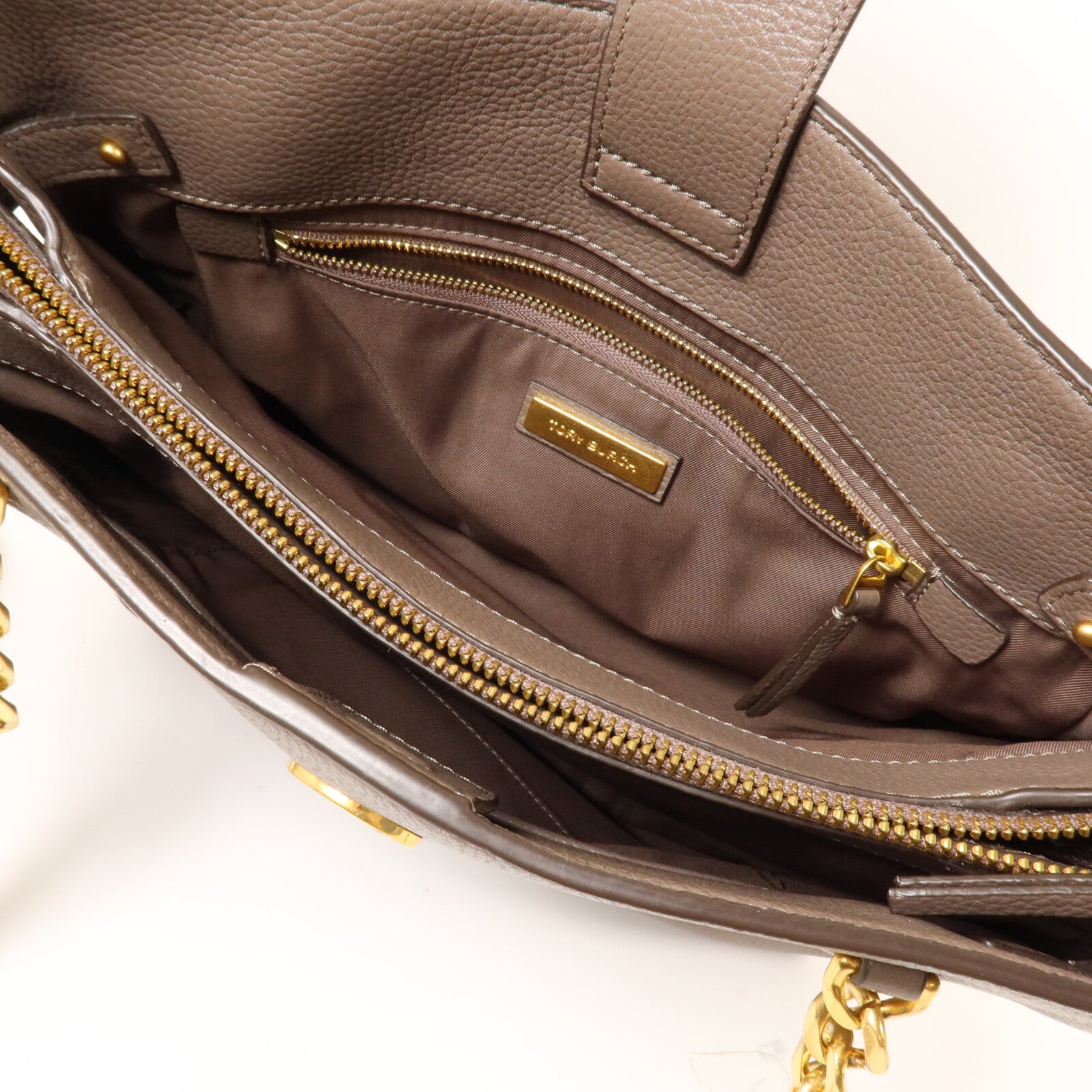 Tory Burch 牛皮皮革Carson Tote鏈帶手挽肩背兩用袋