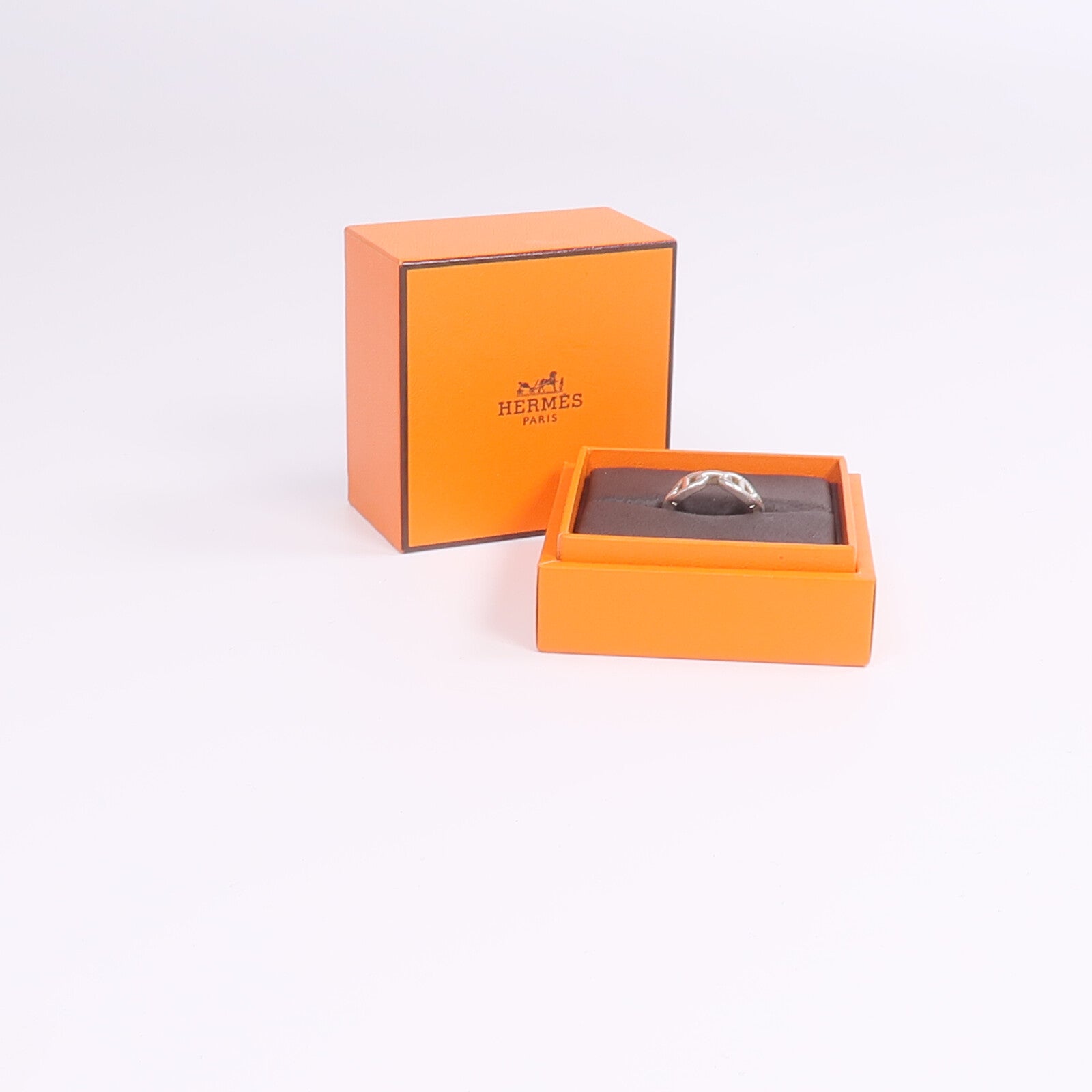 HERMES 925純銀Chaine d'ancre Enchainee Ring戒指US#5.25
