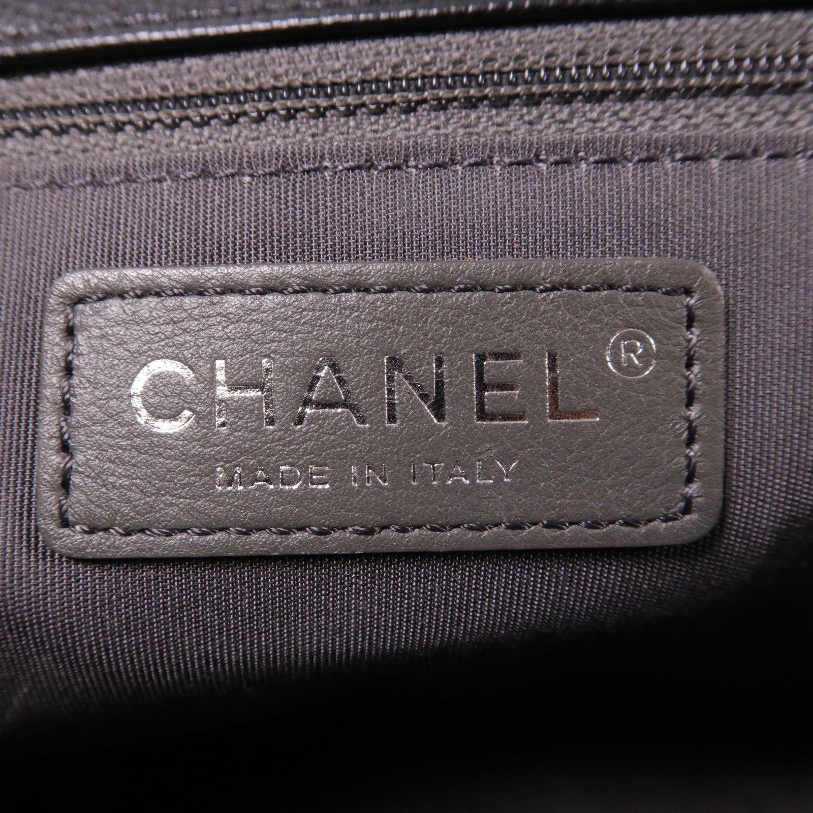 CHANEL 菱格牛皮皮革Chain Shoulder Bag銀扣鏈帶肩背袋黑色
