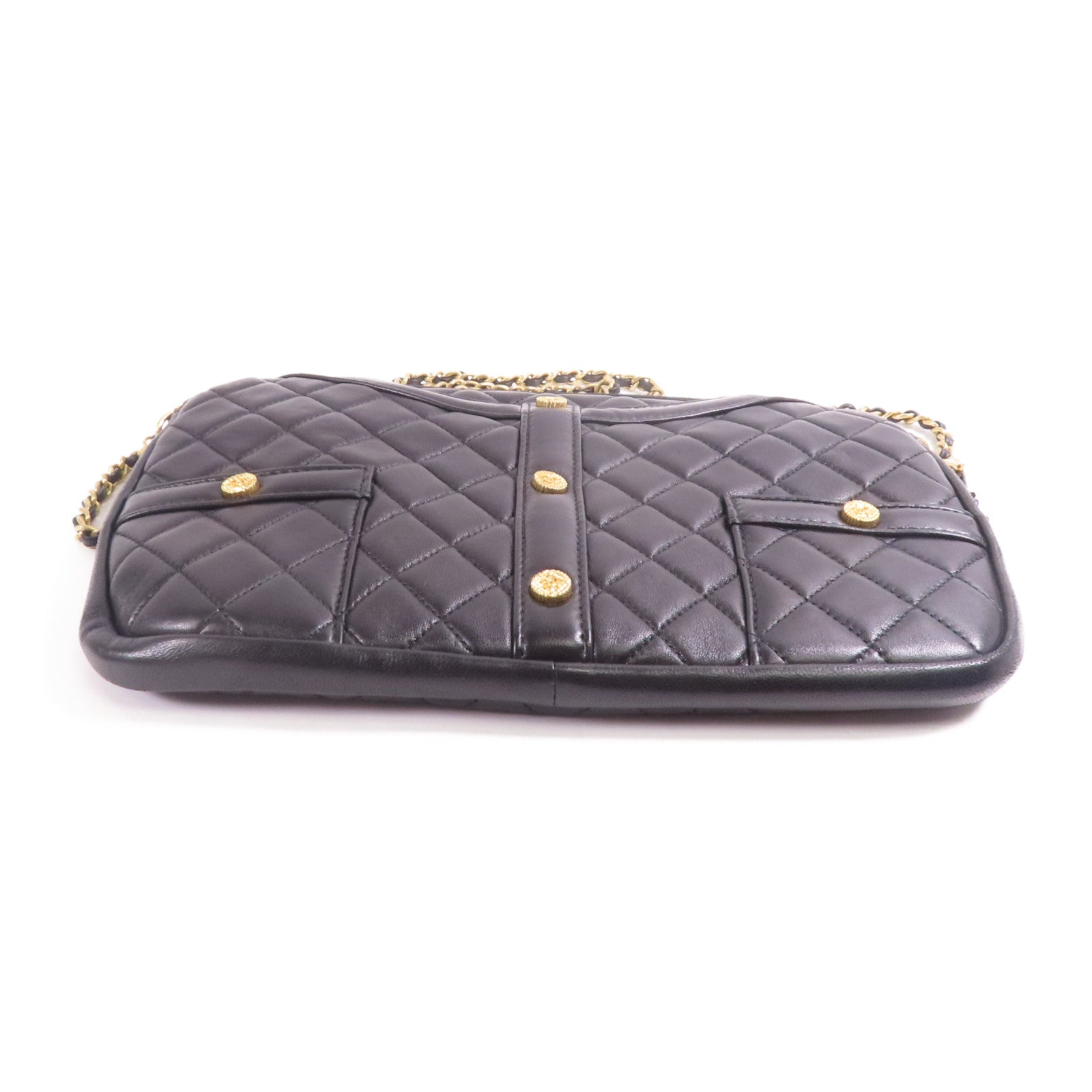 CHANEL 羊皮皮革Chain Shoulder Bag金扣肩背袋