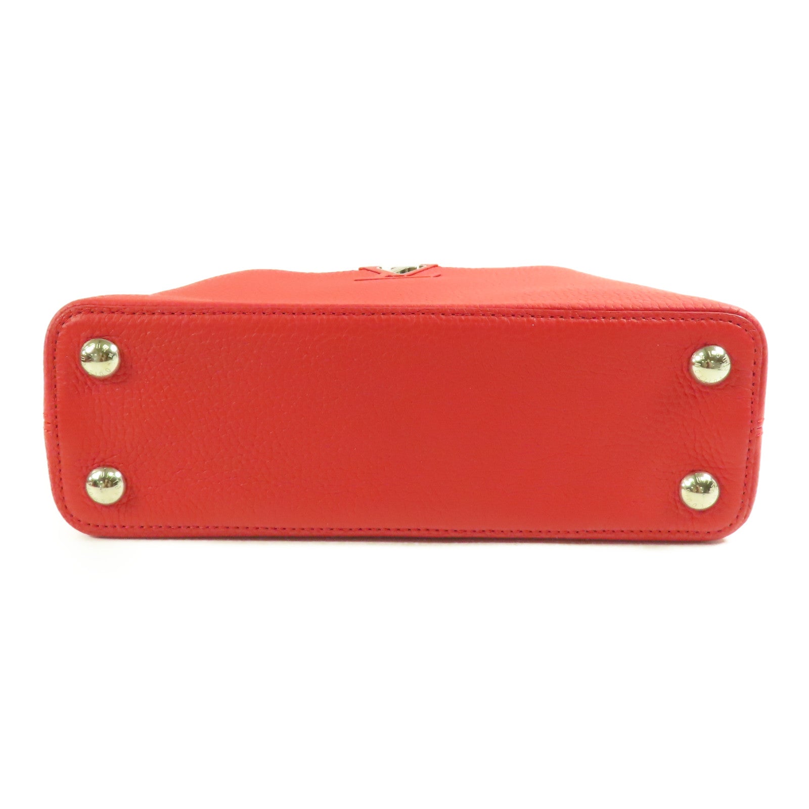 LOUIS VUITTON Taurillon Capucines BB銀扣手挽肩背兩用袋