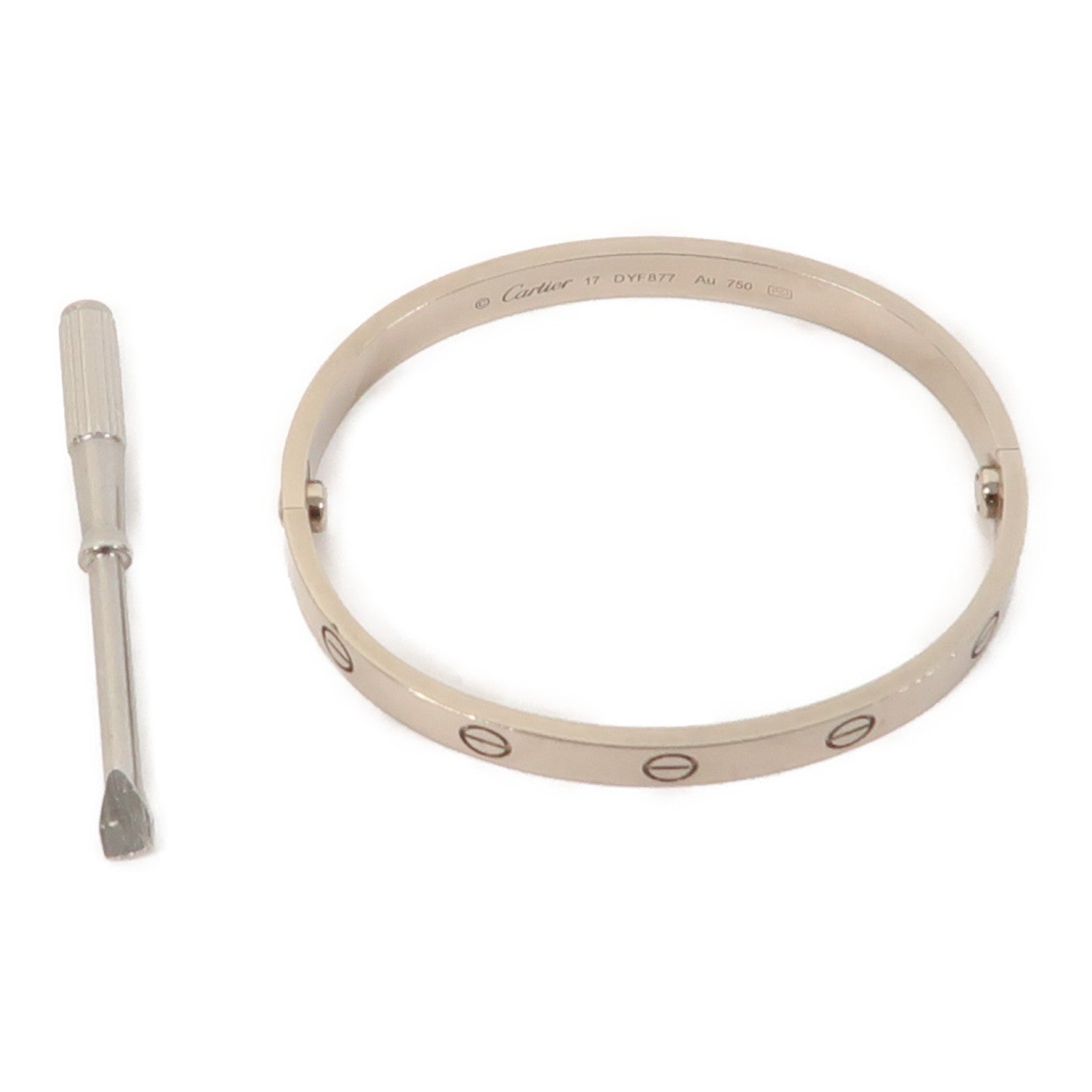 CARTIER 18K白金Love Bracelet手鐲