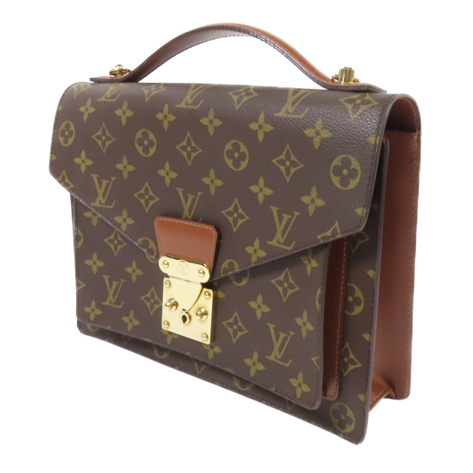 LOUIS VUITTON Monogram Monceau金扣手挽肩背兩用袋