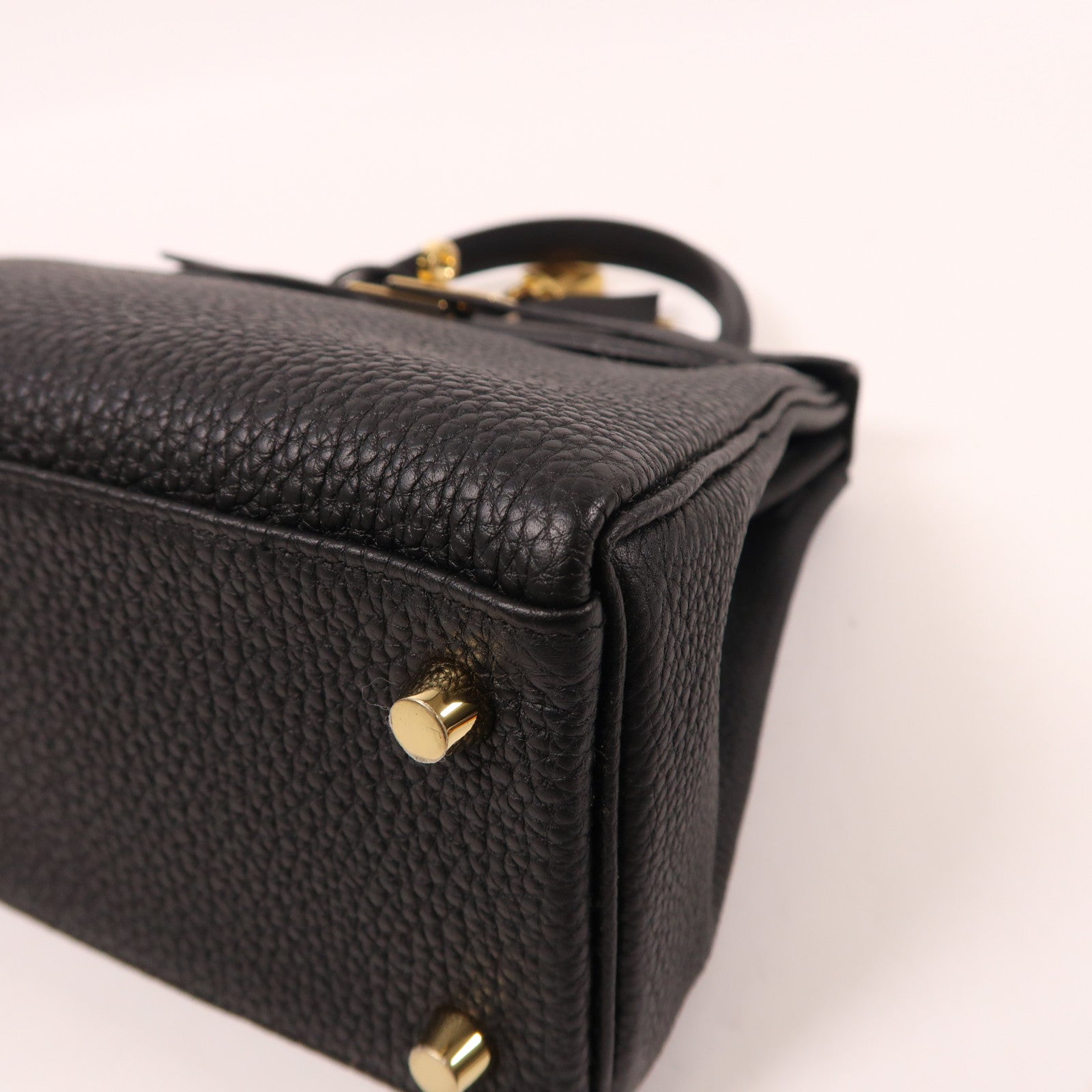 HERMES Togo皮革Kelly 25金扣手挽肩背兩用袋黑色