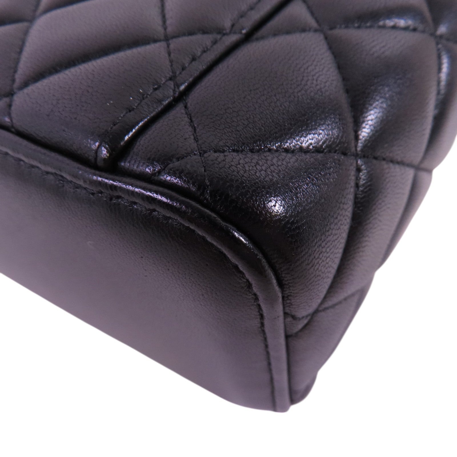 CHANEL 羊皮皮革Vanity Case金扣鏈帶手挽肩背兩用袋