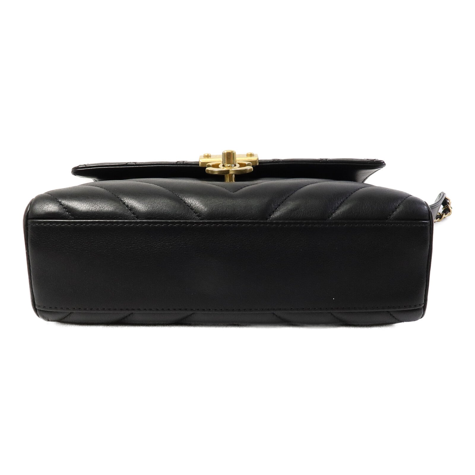 CHANEL 牛皮皮革Top Handle Flap鏈帶手挽肩背兩用袋
