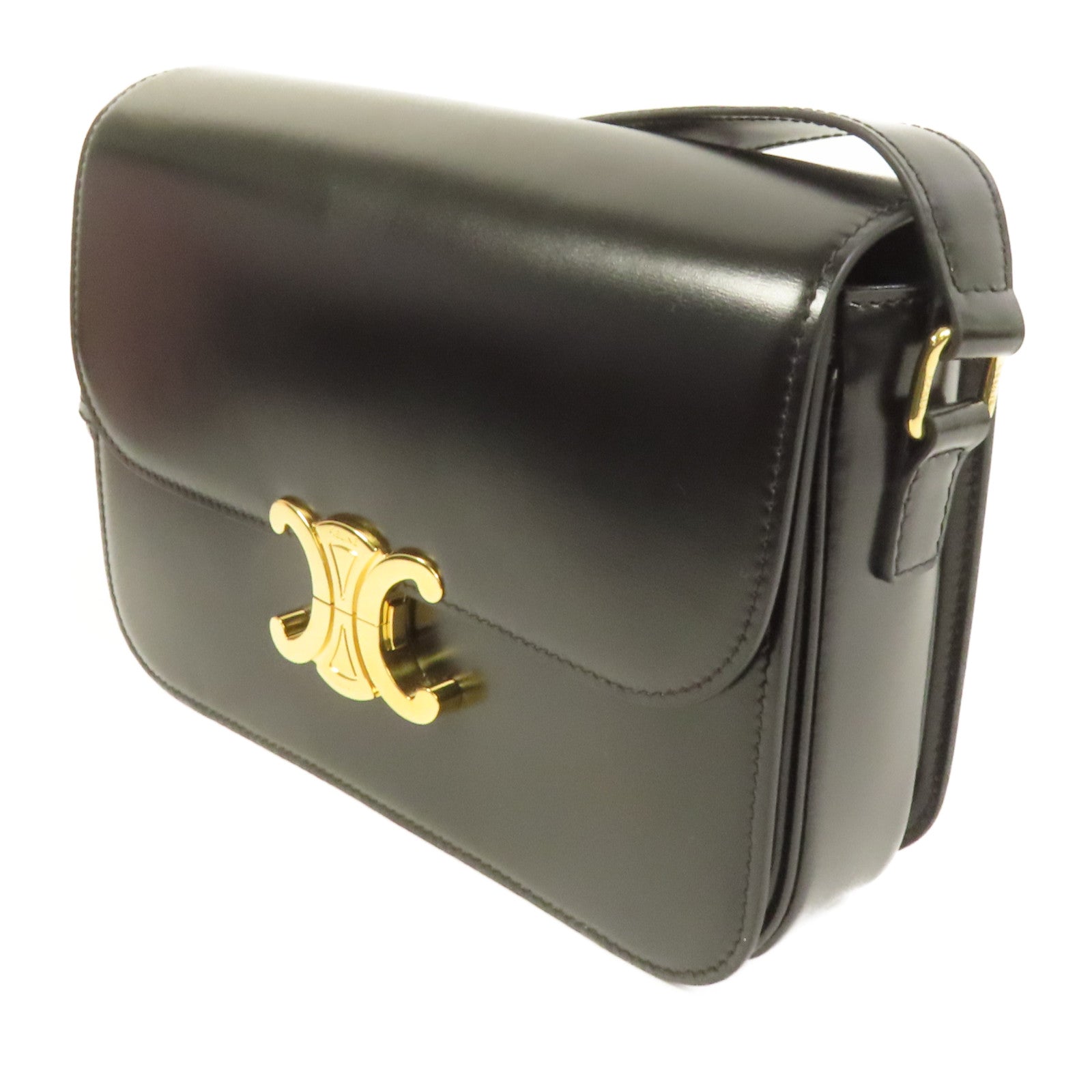 CELINE 牛皮皮革Classique Triomphe金扣肩背袋