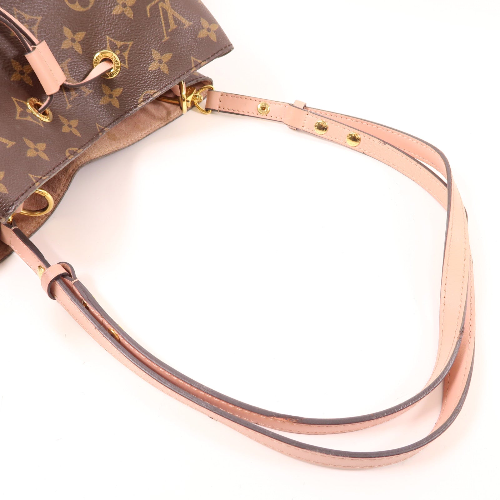 LOUIS VUITTON Monogram Neo Noe金扣手挽肩背兩用袋棕色/粉紅色