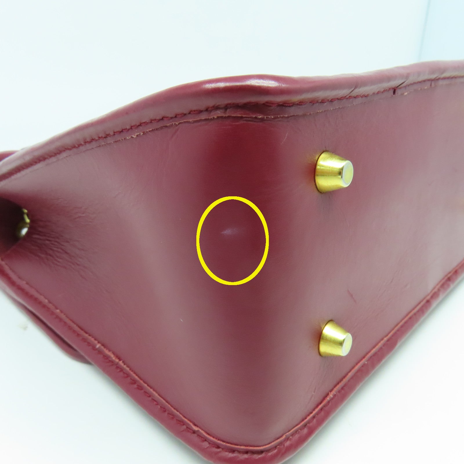 Furla 牛皮皮革Chain Bag金扣鏈帶肩背袋紅色