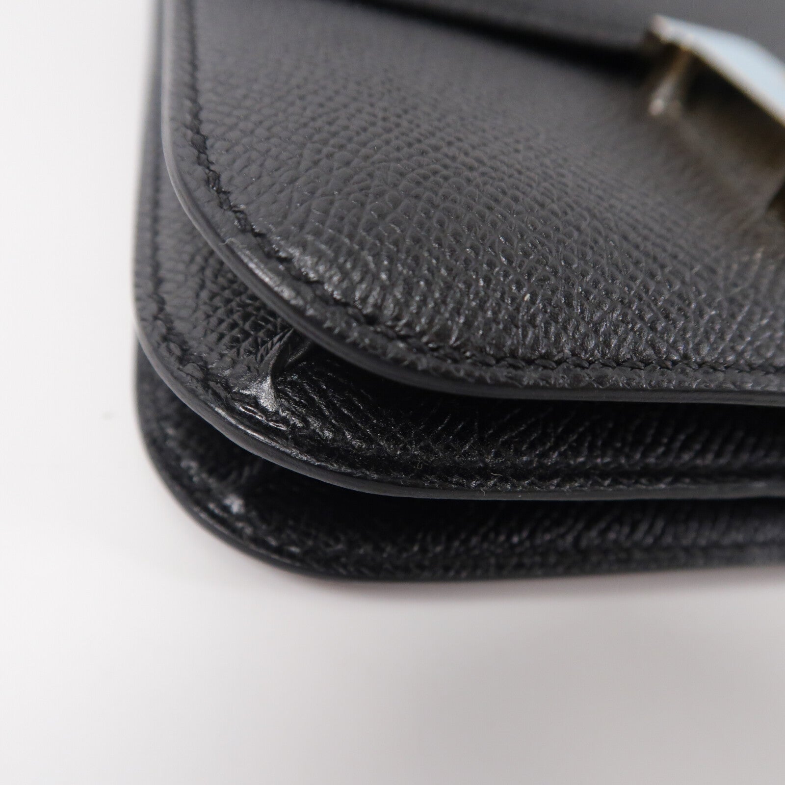 HERMES Epsom皮革Constance Mini肩背袋Noir