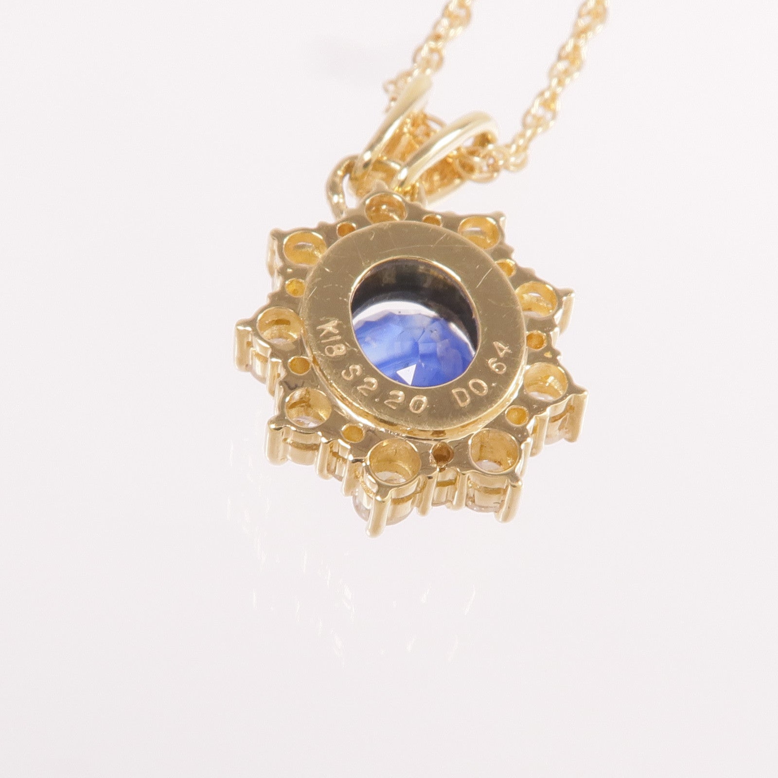 JEWELRY 18K黃金Sapphire Diamond Necklace藍寶石/鑽石項鍊