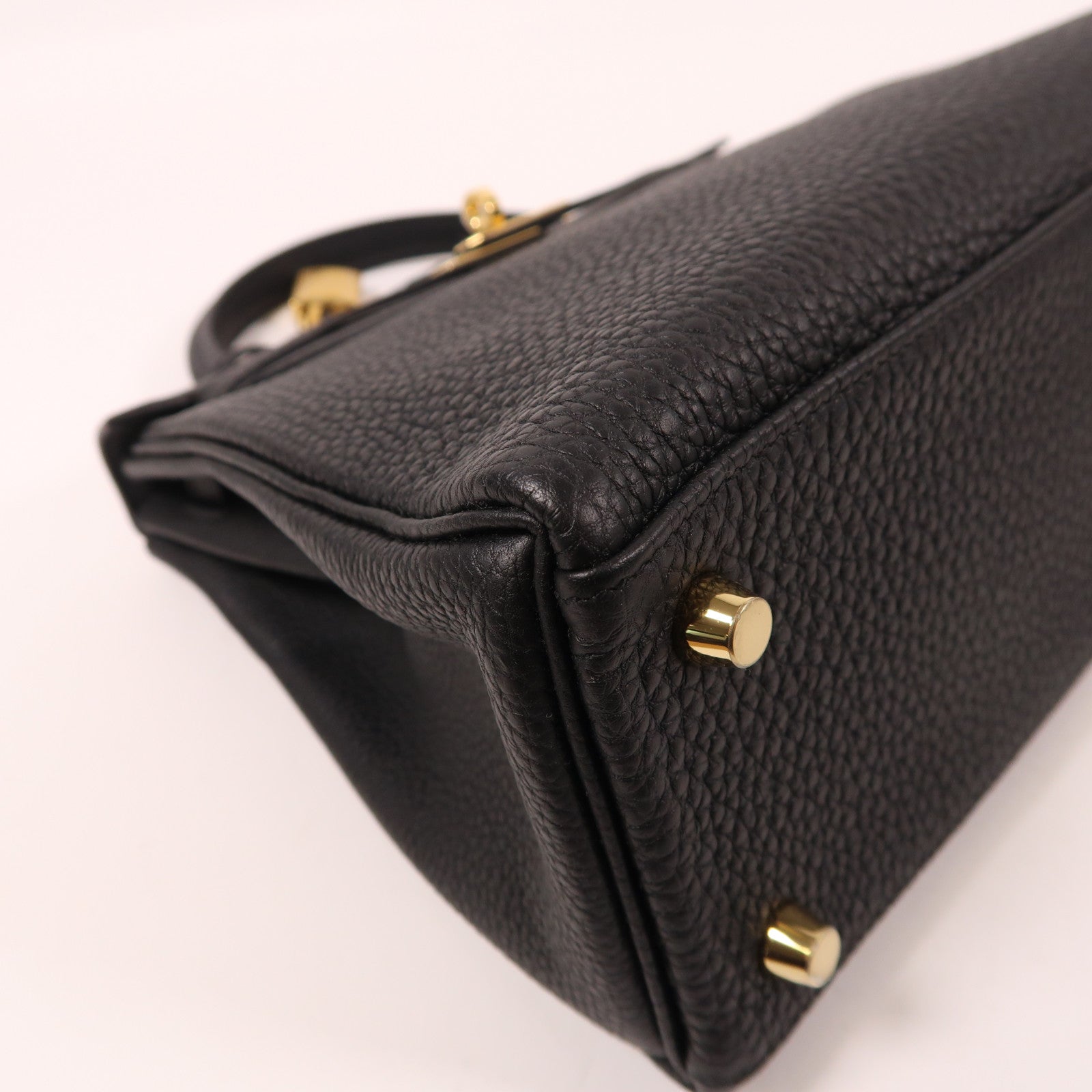 HERMES Togo皮革Kelly 25金扣手挽肩背兩用袋黑色