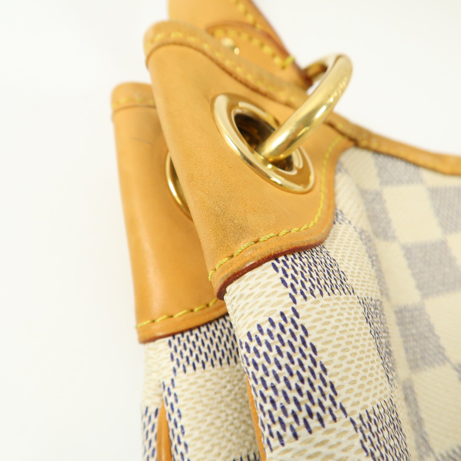 LOUIS VUITTON Damier Azur Galliera PM金扣肩背袋白色