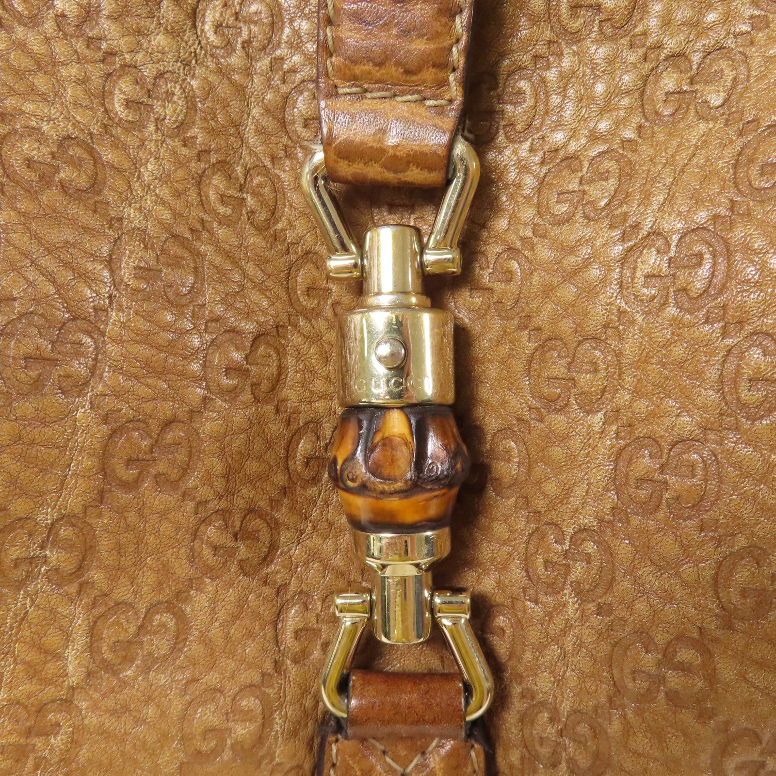 GUCCI 皮革Shoulder Bag金扣手挽肩背兩用袋