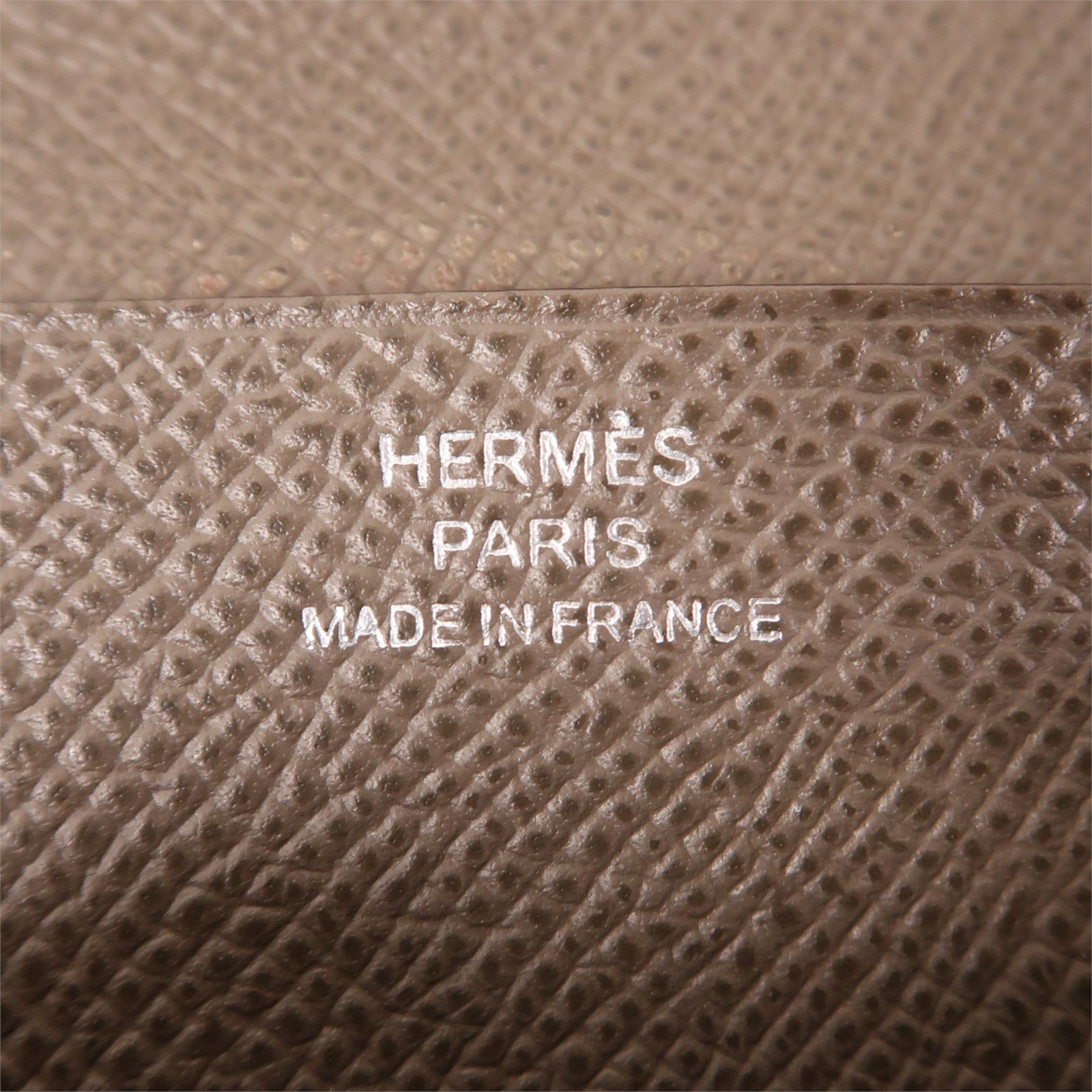 HERMES 【激減優惠】Epsom皮革Fleming Long Wallet長錢包Etoupe大象灰