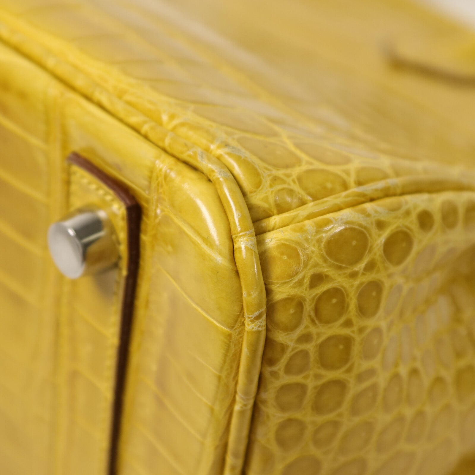 HERMES 鱷魚皮革Birkin 30手挽袋Jaune Ambre