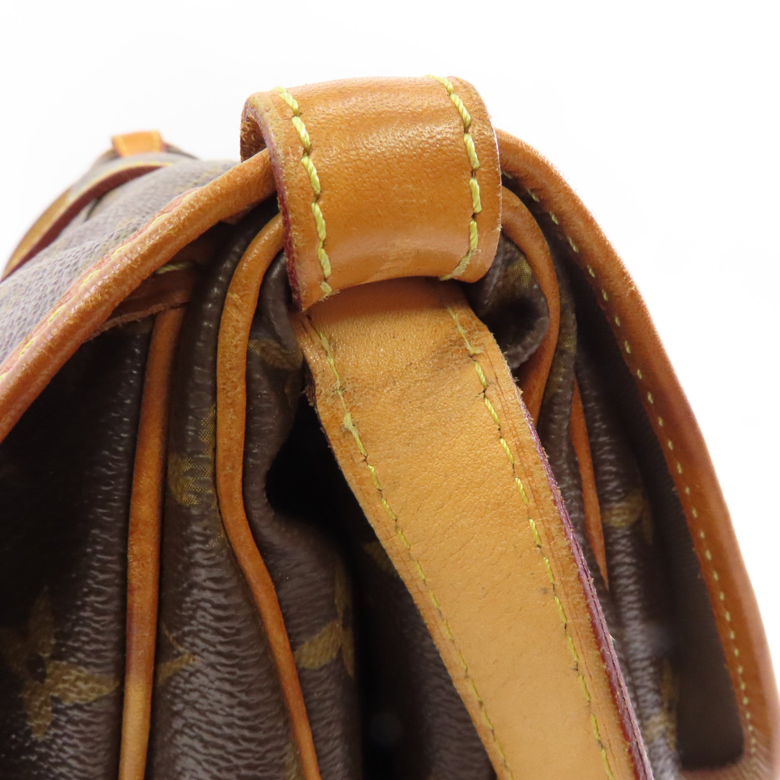LOUIS VUITTON Monogram Saumur 30金扣肩背袋棕色