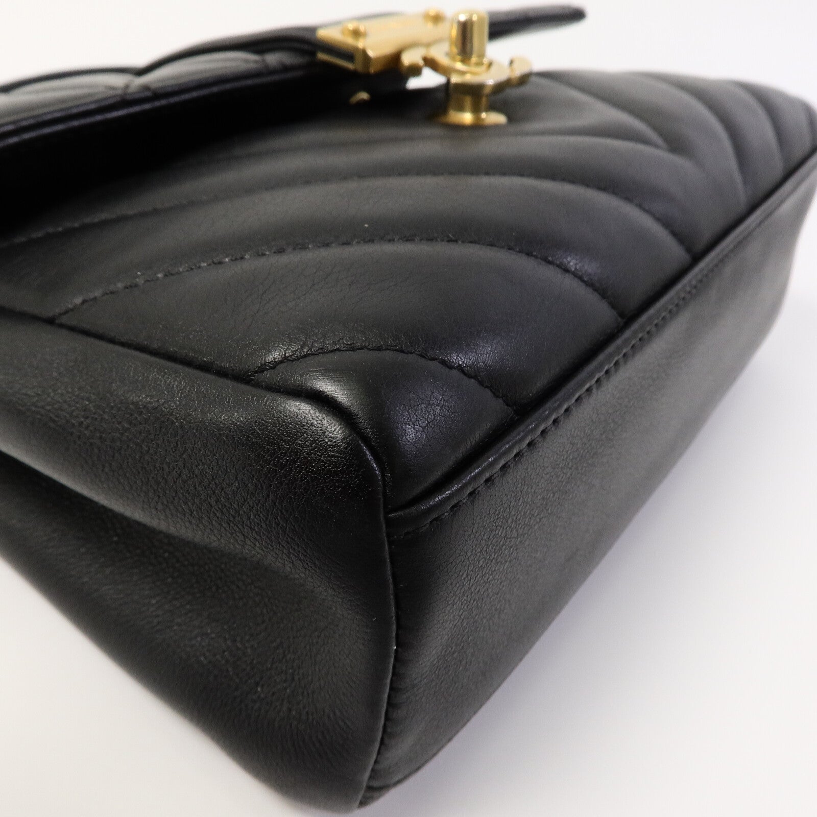 CHANEL 牛皮皮革Top Handle Flap鏈帶手挽肩背兩用袋