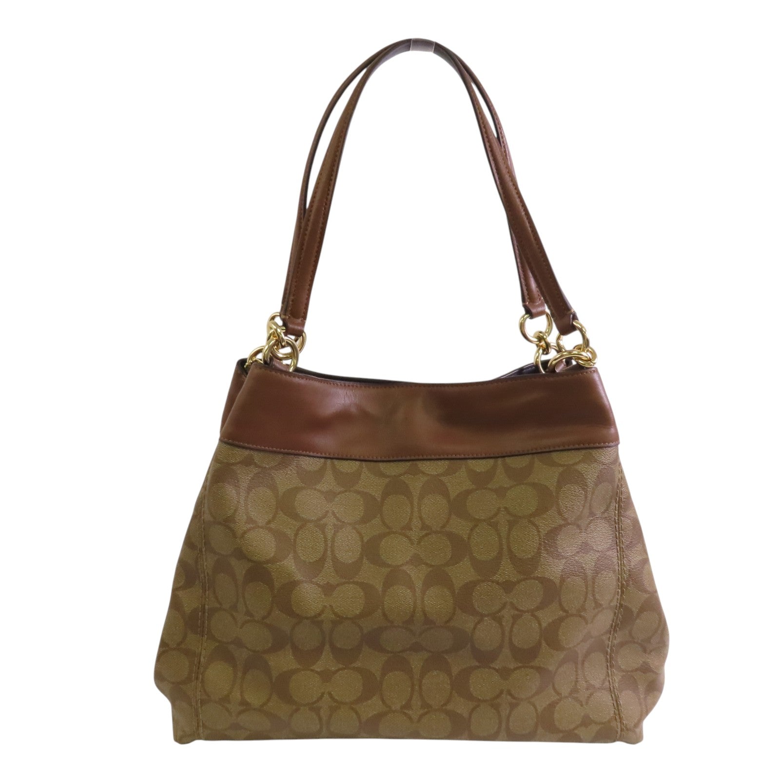 COACH 塗層帆布Shoulder Bag金扣肩背袋