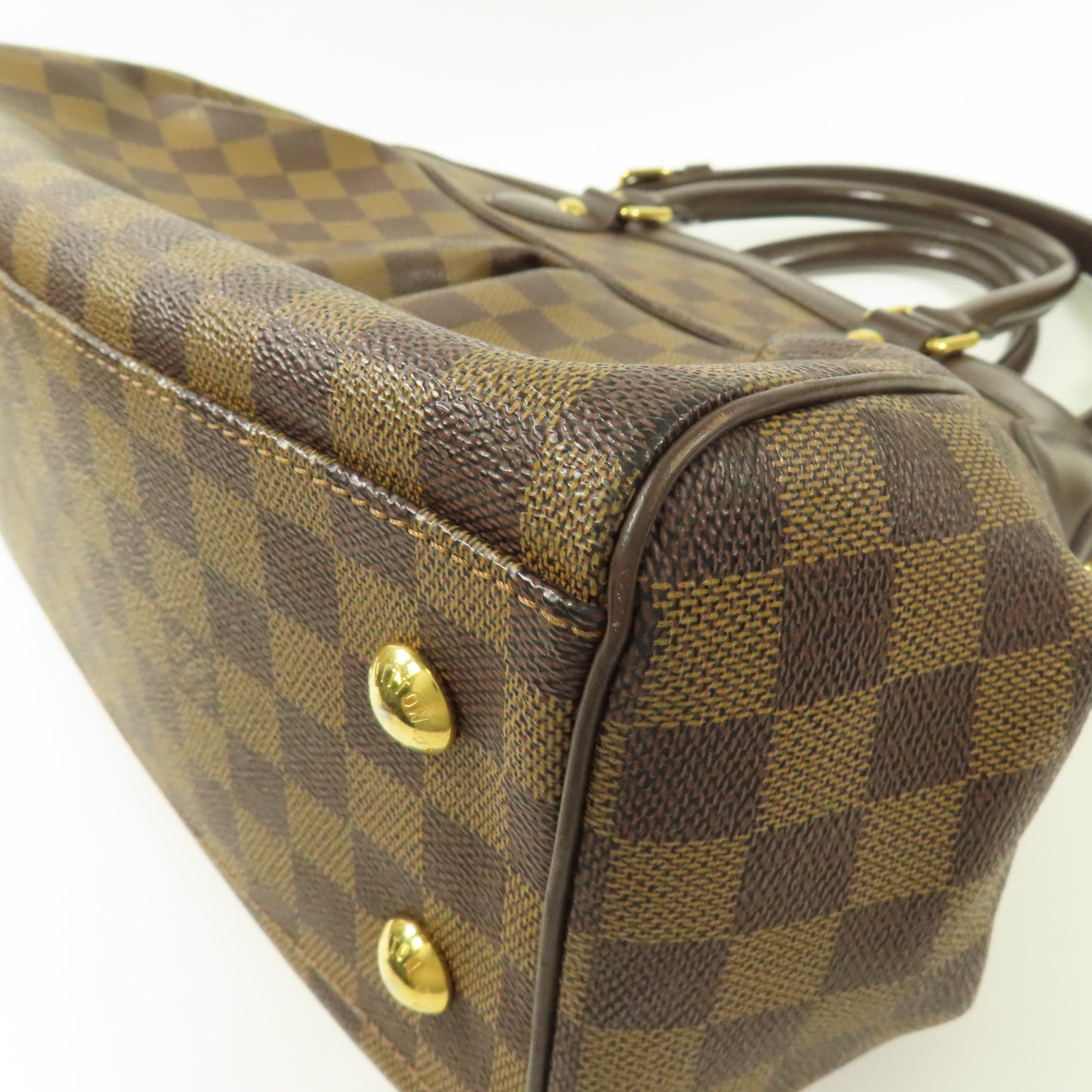LOUIS VUITTON Damier Trevi金扣手挽肩背兩用袋