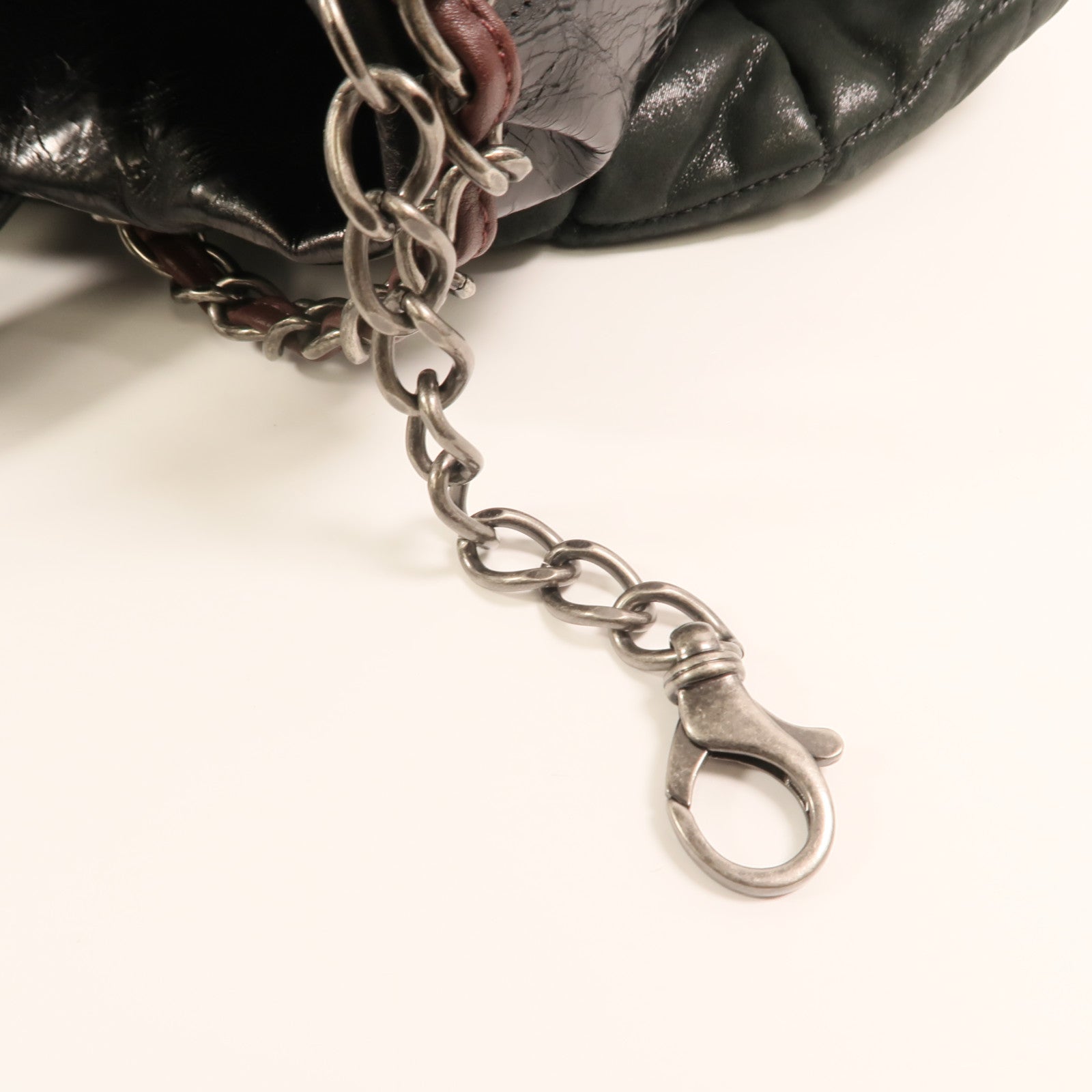 CHANEL 牛皮皮革In The Mix銀扣鏈帶手挽肩背兩用袋