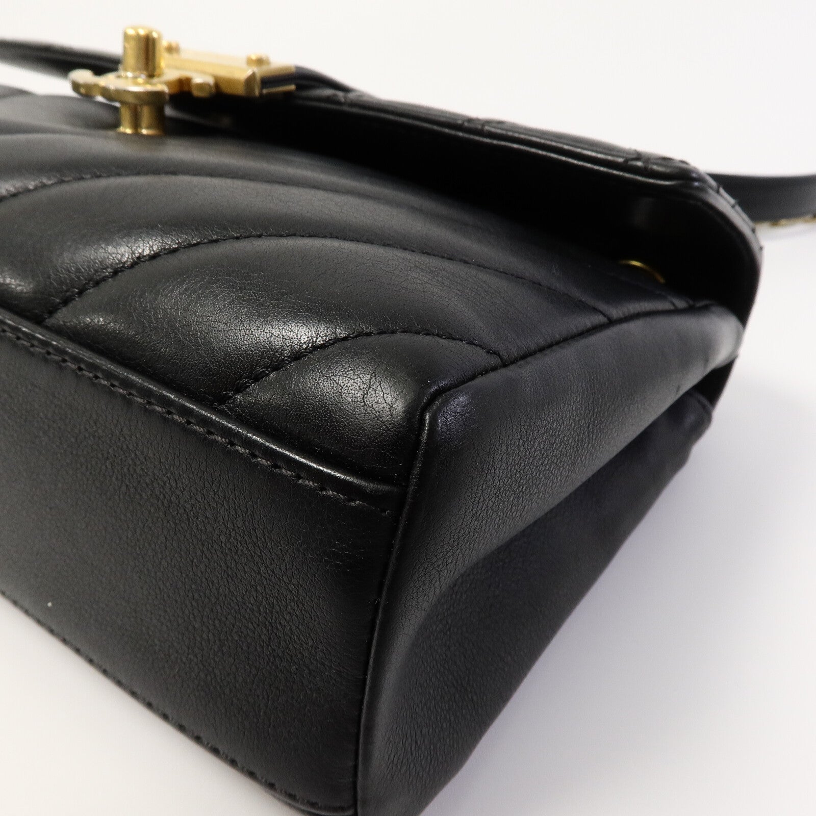 CHANEL 牛皮皮革Top Handle Flap鏈帶手挽肩背兩用袋